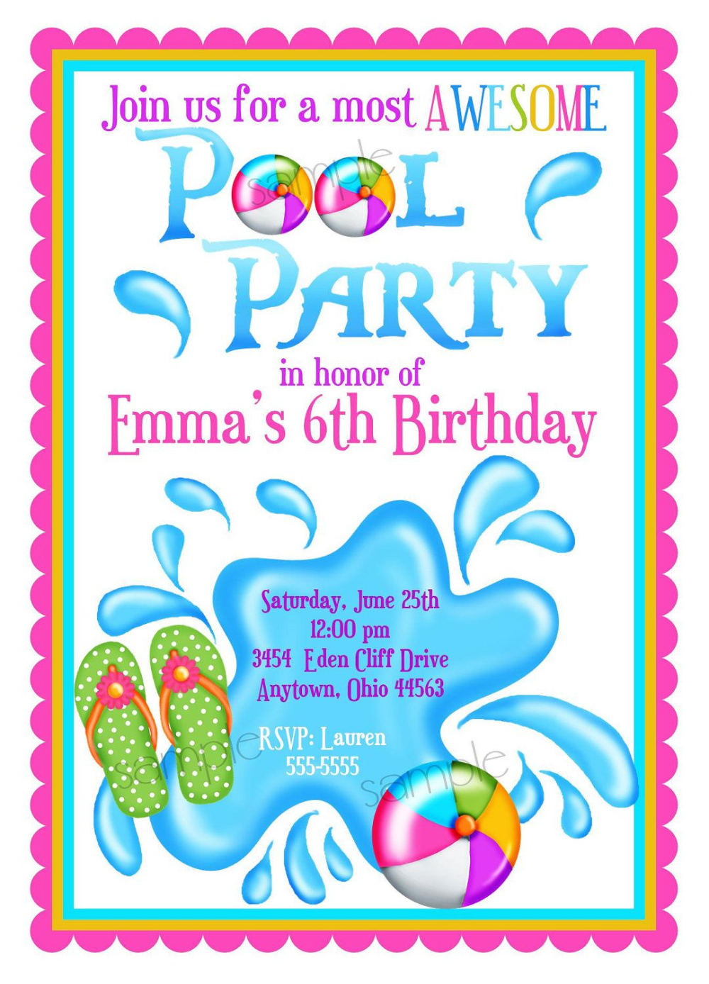 Einladung Kindergeburtstag Schwimmbad Vorlagen Geburtstag Einladung Kostenlos In 2020 Pool Party Invitations Pool Party Birthday Invitations Party Invite Template