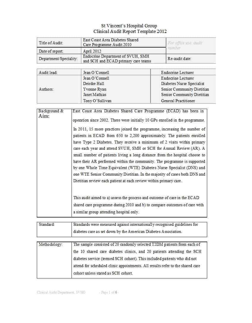 Audit Report Sample Format Examples Internal Template In Word With Regard To Sample Hr Audit Report Template Sample Prof Internal Audit Report Template Audit