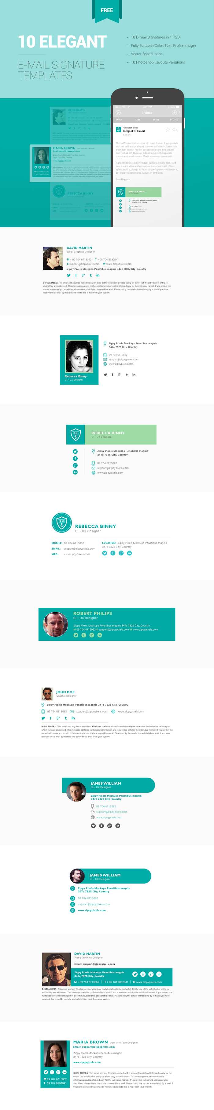 10 Free Email Signature Templates Free Email Signature Email Signatures Email Signature Templates