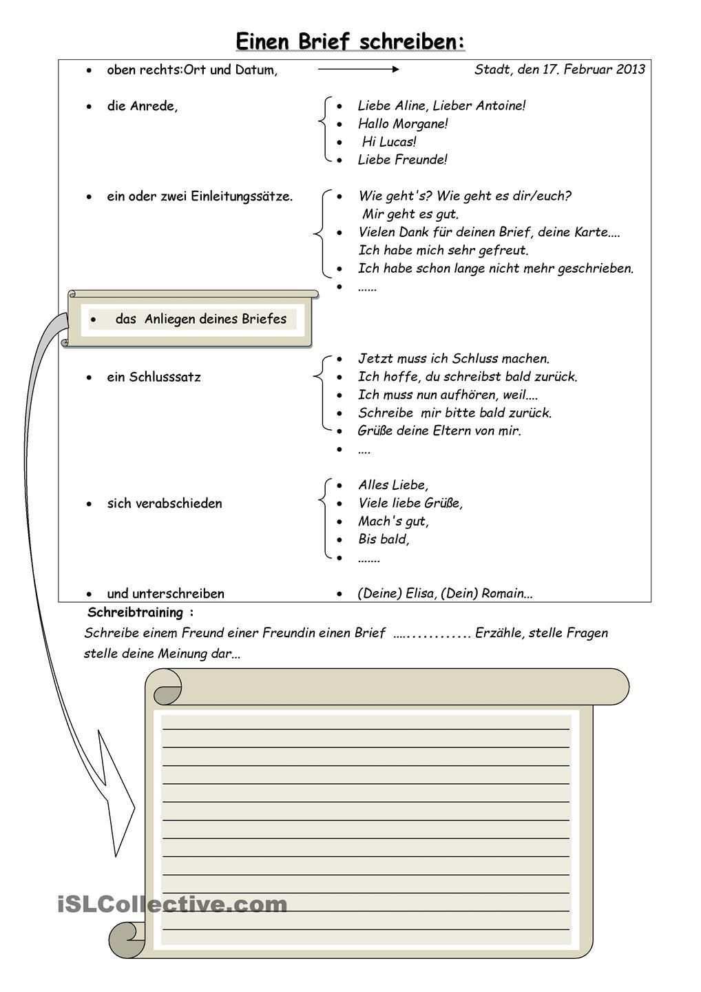Einen Brief Schreiben Briefe Schreiben Brief Deutsch Brief Schreiben Grundschule