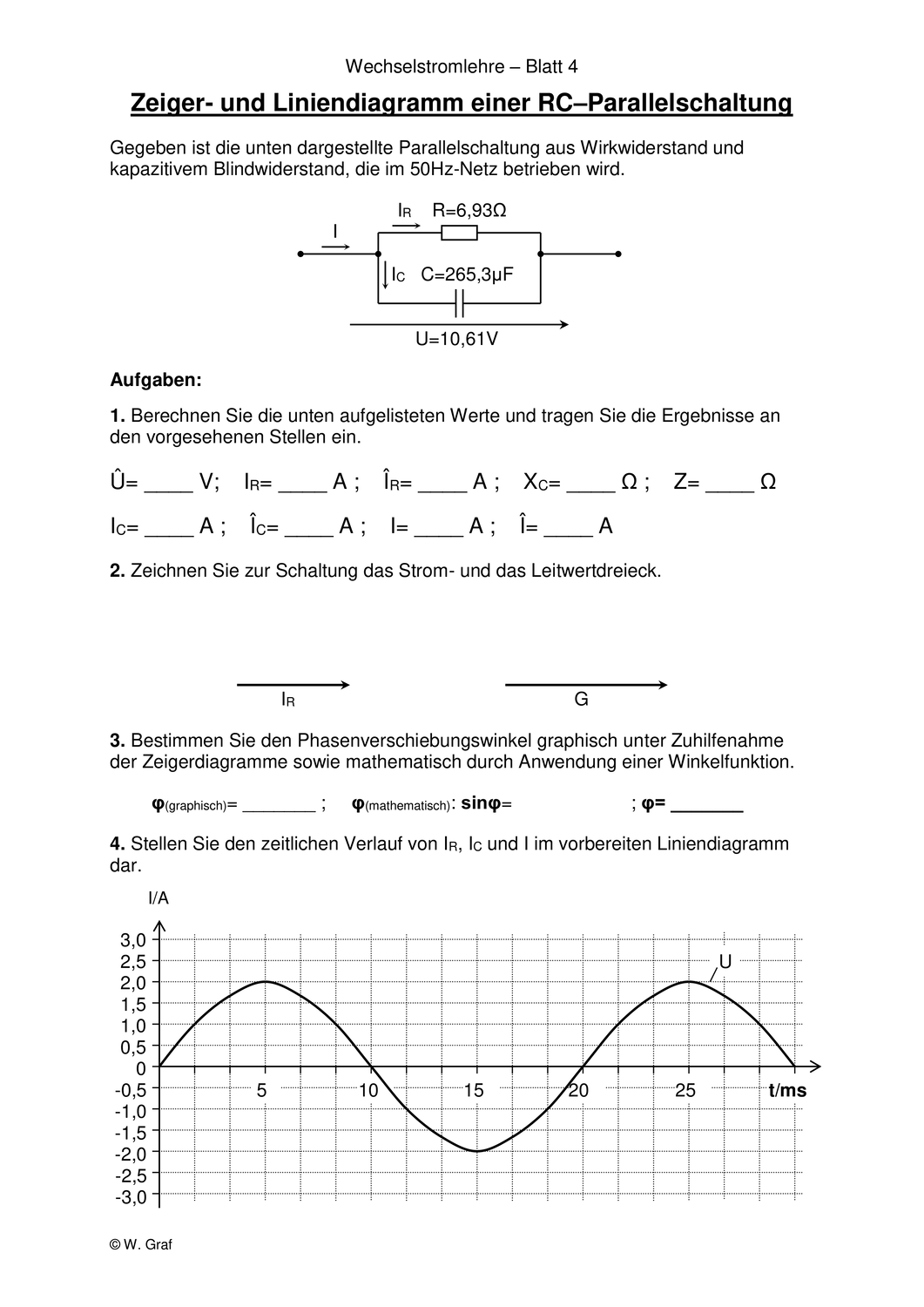 Beispiel Einer Rc Parallelschaltung Berechnungen Und Diagramme Unterrichtsmaterial In Den Fachern Physik Technik Technik Bs Liniendiagramm Diagramm Technik