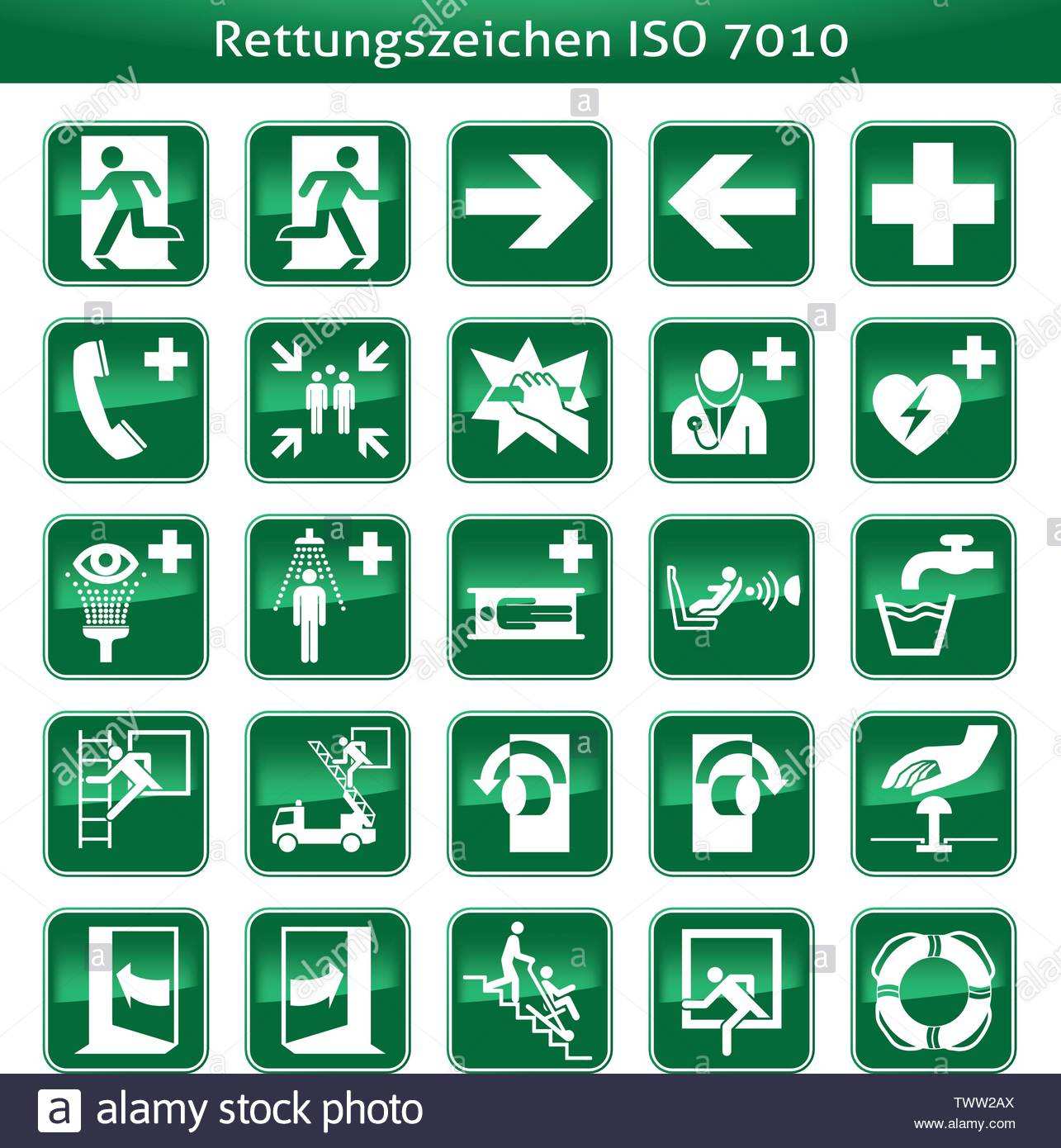 Rettung Erste Hilfe Sicherheit Zeichen Grun Notausgang Emergency Kreuz Stock Vektorgrafik Alamy