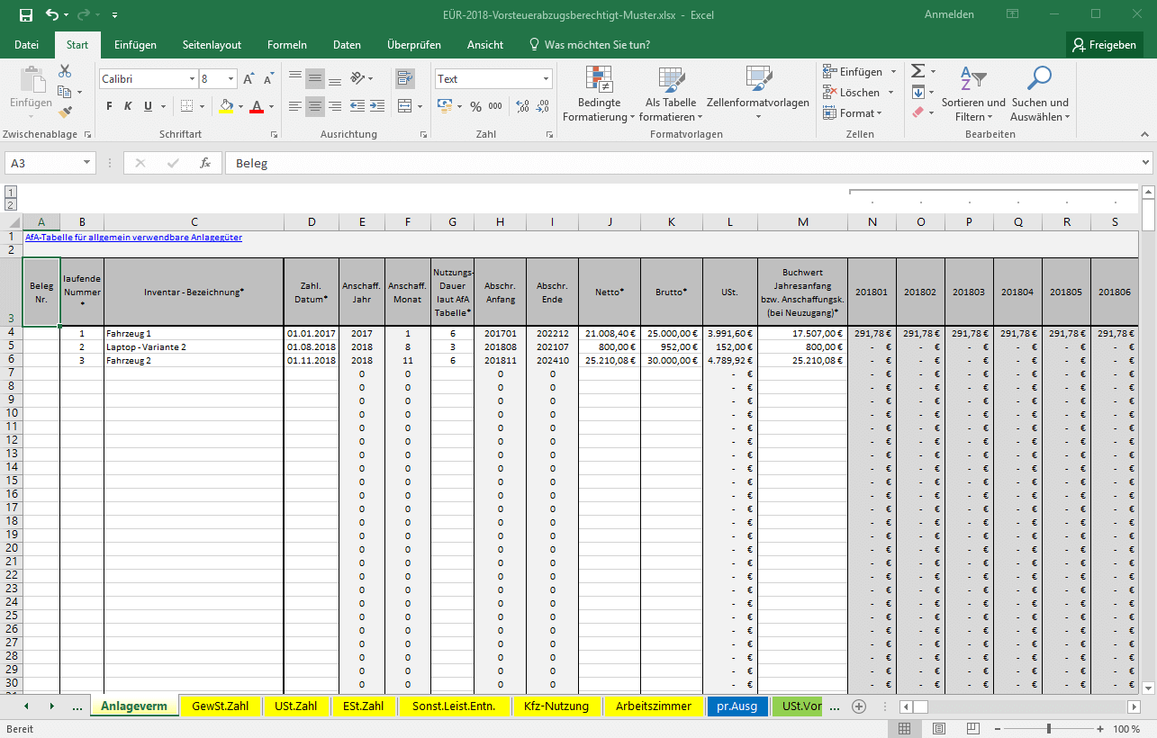 Eur Excel Vorlage Was Ist Die Einnahmen Uberschuss Rechnung