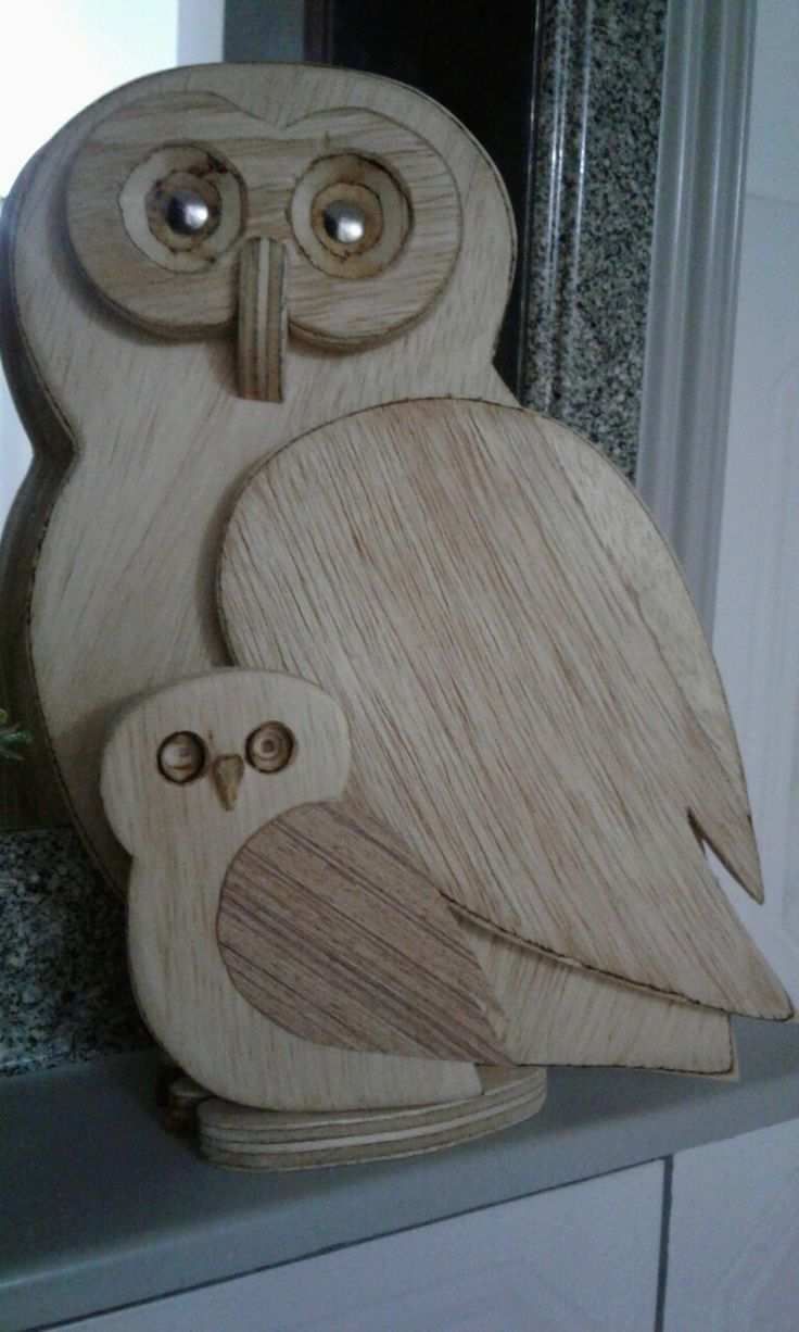 Holzerne Eule Wooden Owl Wood Block Crafts Wood Patterns