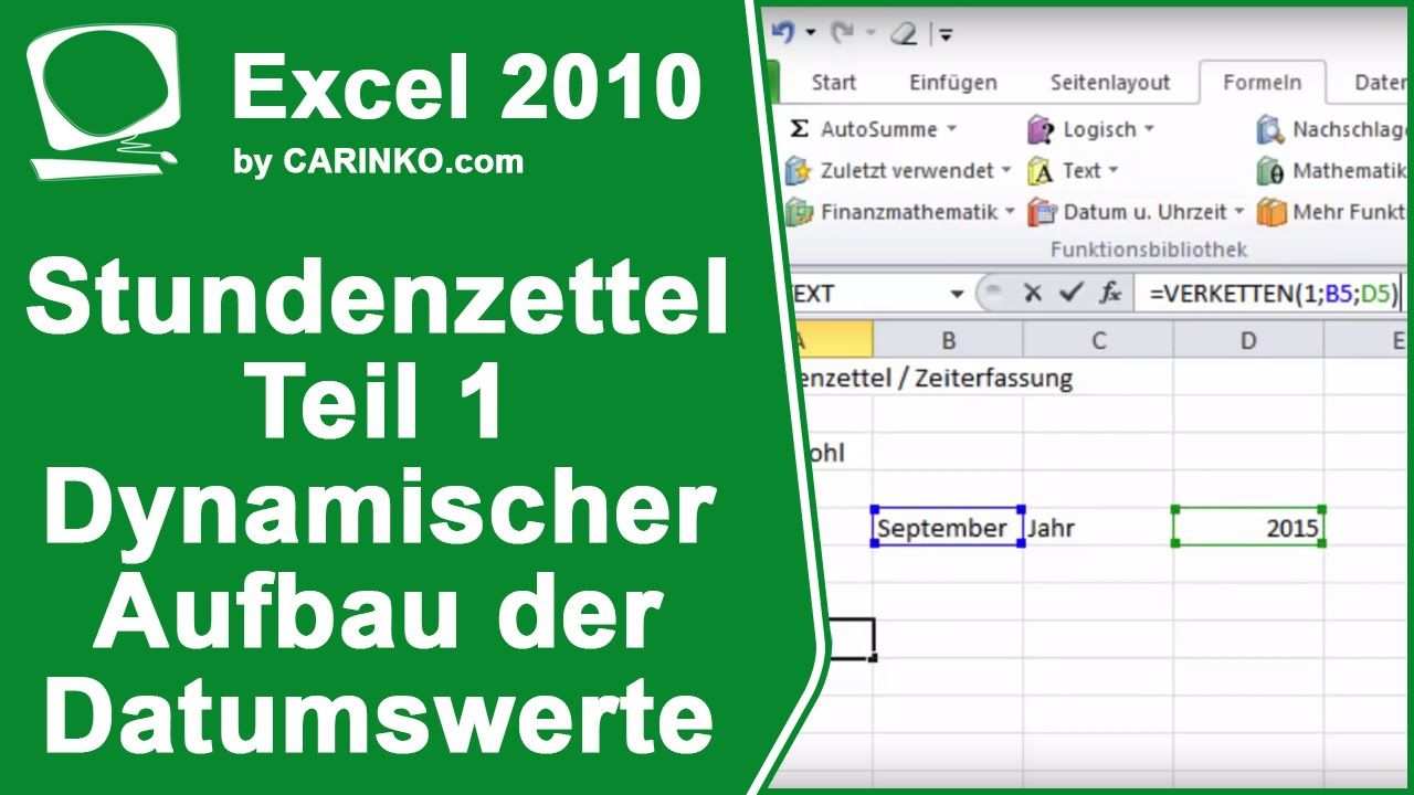 Stundenzettel Zeiterfassung In Excel Erstellen Teil 1 Carinko Com Youtube Zeiterfassung Excel Vorlage Stundenzettel Excel