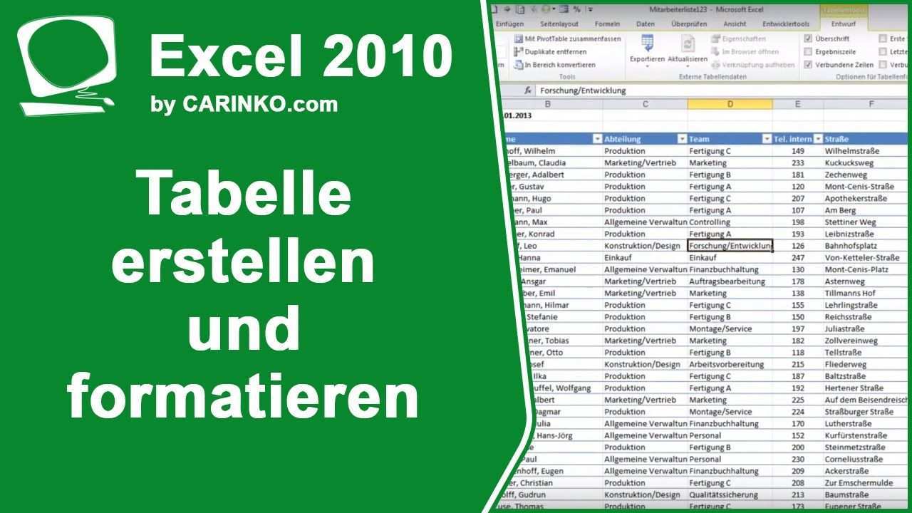 Excel Tabelle Erstellen Und Formatieren Tutorial Von Carinko Com Youtube Excel Tabelle Erstellen Tabelle Socken Stricken Tabelle