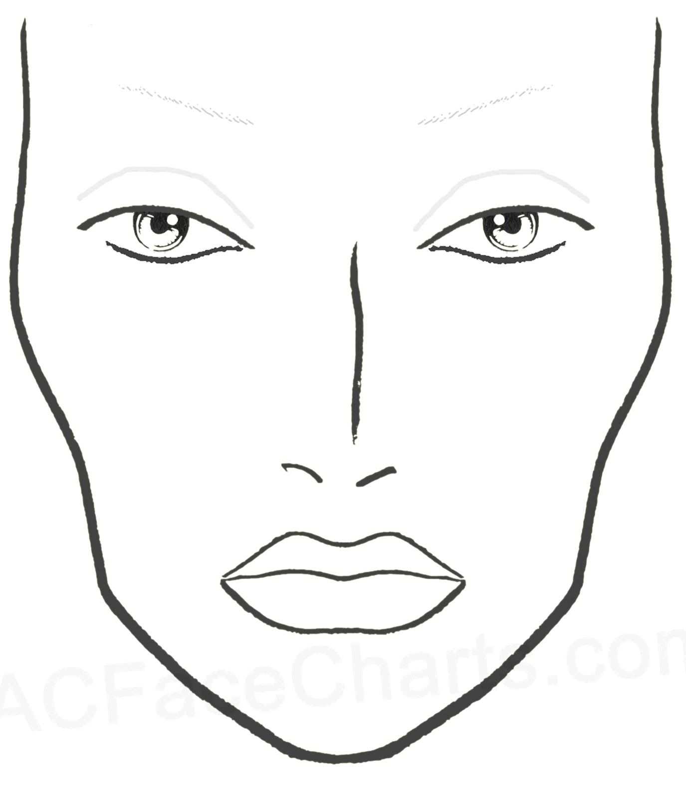Blank Mac Face Charts Printable Sketch Coloring Page Makeup Face Charts Makeup Charts Mac Face Charts