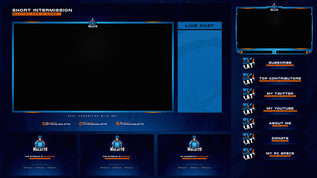 Twitch Livestream Designs Stream Packages Overlays On Behance Overlays Live Streaming Twitch