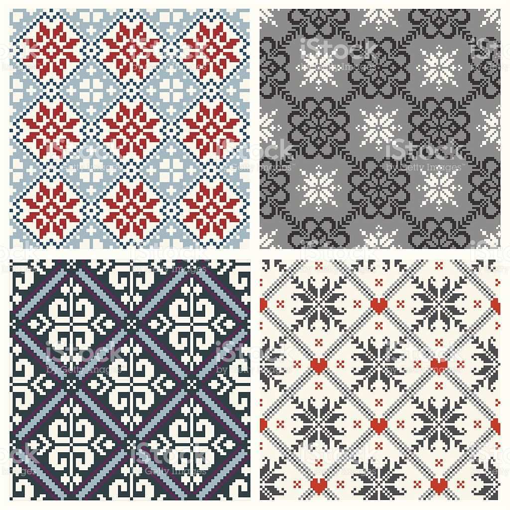 Classic Norwegian Designs For 4 Different Patterns Perfect For Skandinavische Muster Muster Fair Isle Stricken Anleitung