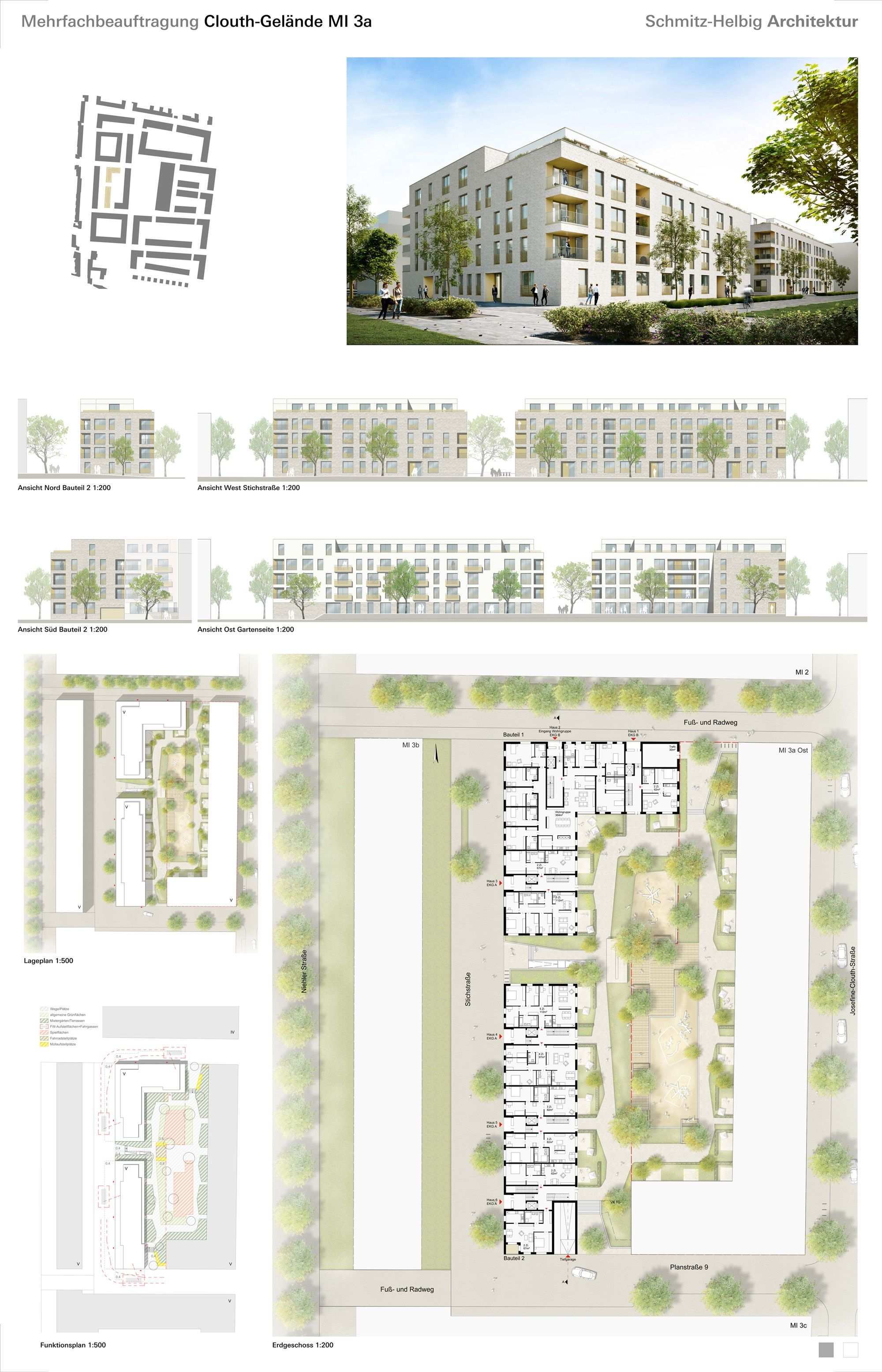 1 Preis Schmitz Helbig Architektur Social Housing Architecture Architecture Presentation Landscape Architecture Model