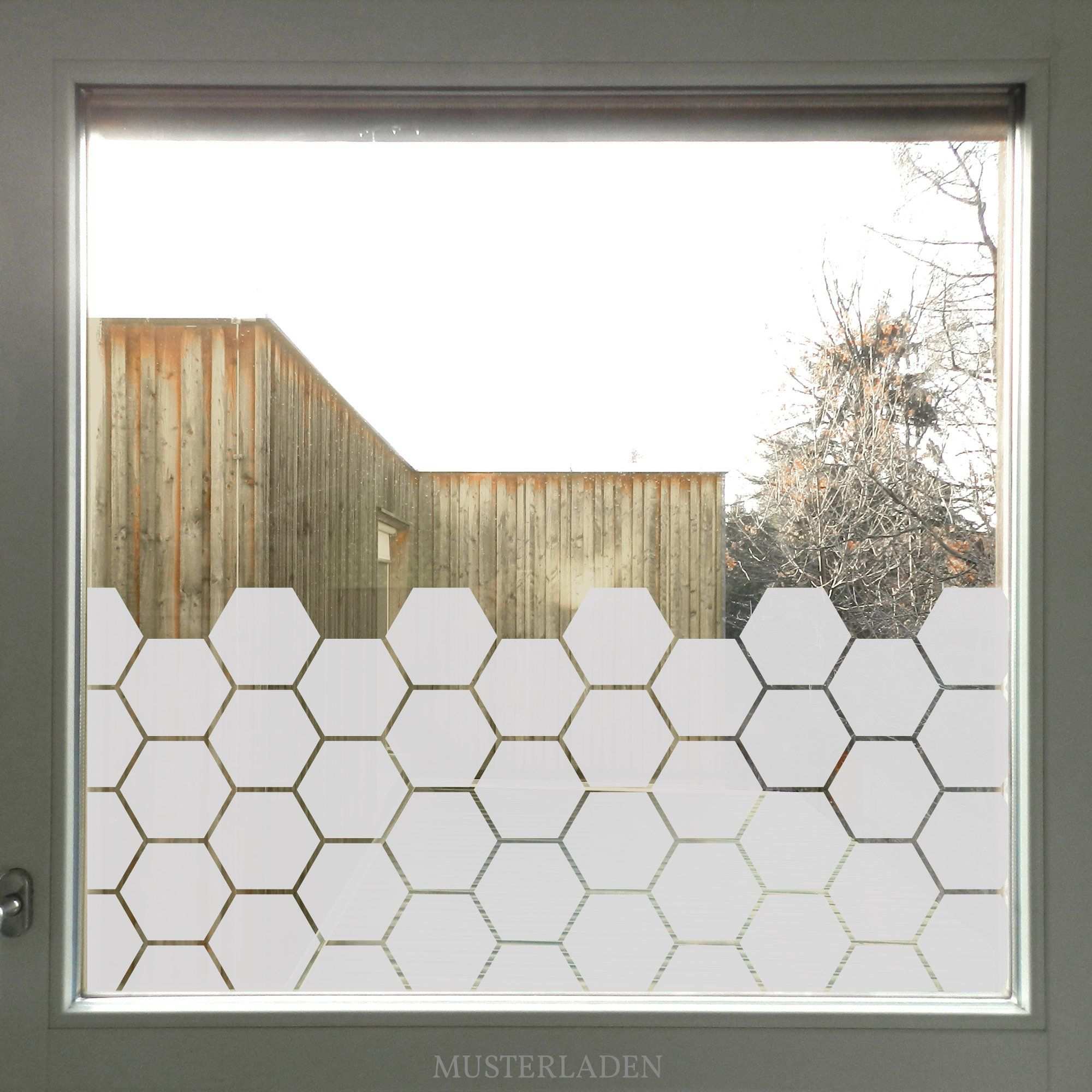 Glasdekorfolie Sechseck Fensterfolie Bienenwabe Fensterfolie Fenster Privatsphare Fenster Dekor
