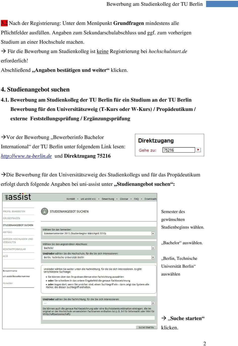 Leitfaden Zur Bewerbung Am Studienkolleg Der Tu Berlin Pdf Kostenfreier Download