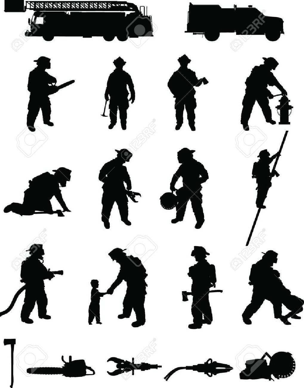 Image Result For Firefighter Silhouette Feuerwehr Clipart Kunst