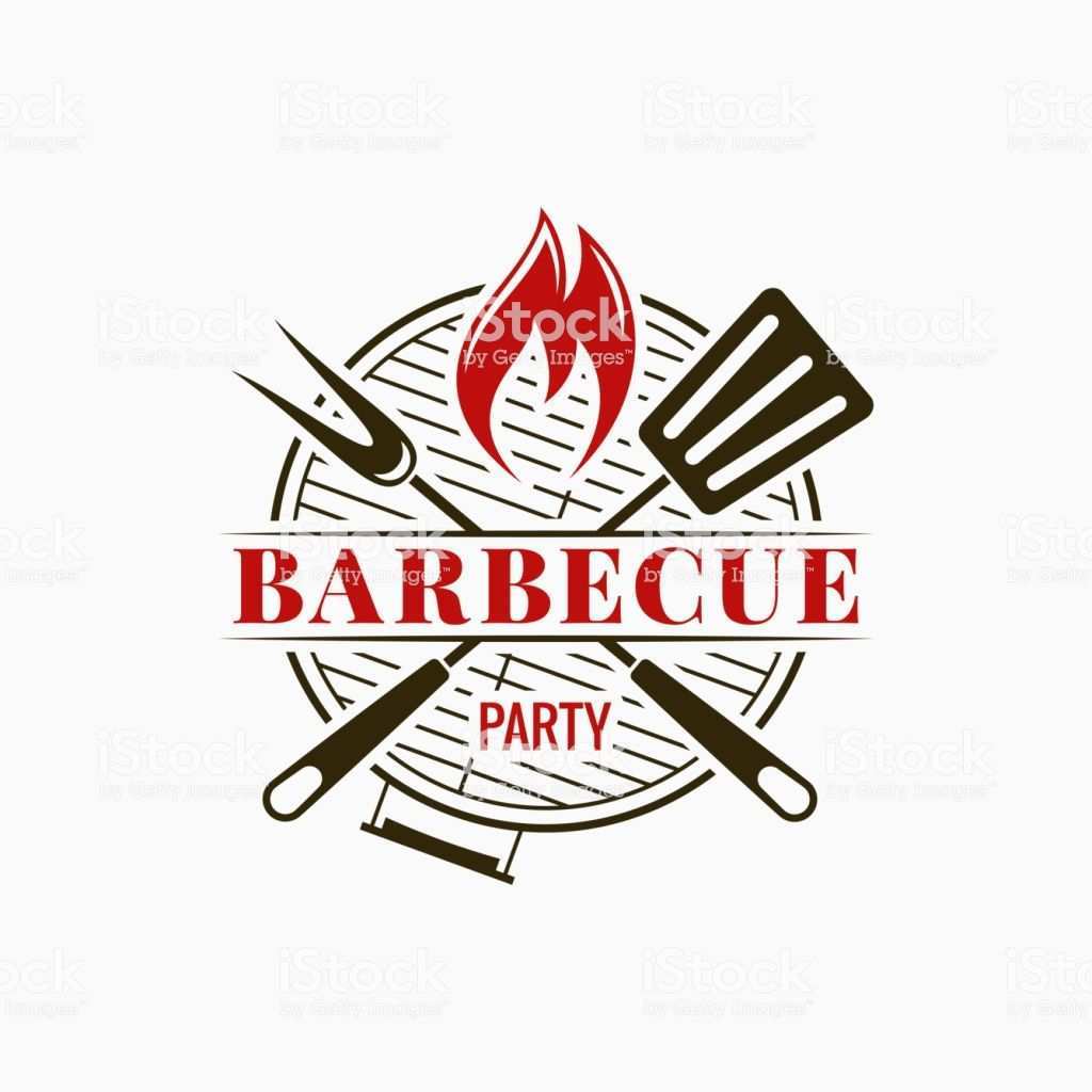 Barbecue Grill Logo Bbq Party With Fire Flame On White Background 8 Grillparty Logo Google Party
