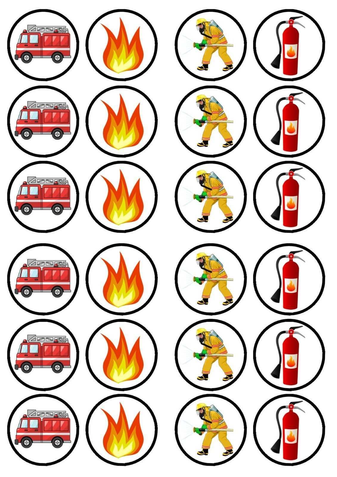 Fireman Fire Engine Edible Premium Sweetened Wafer Paper Cupcake Toppers Fire Fighter Birthday Party Fireman Cupcakes Firetruck Birthday Party