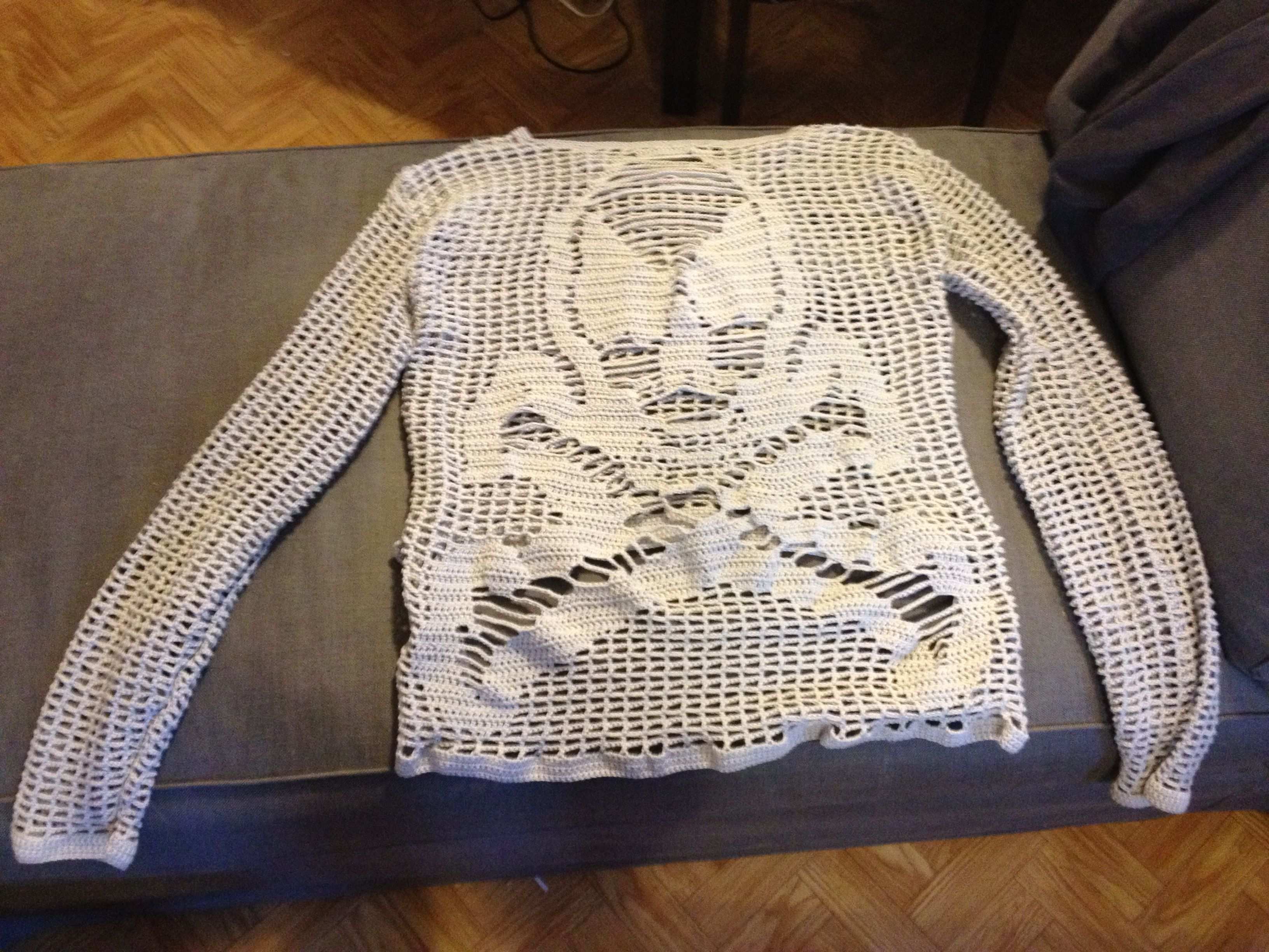 Filet Crochet Skull Sweater Kleider
