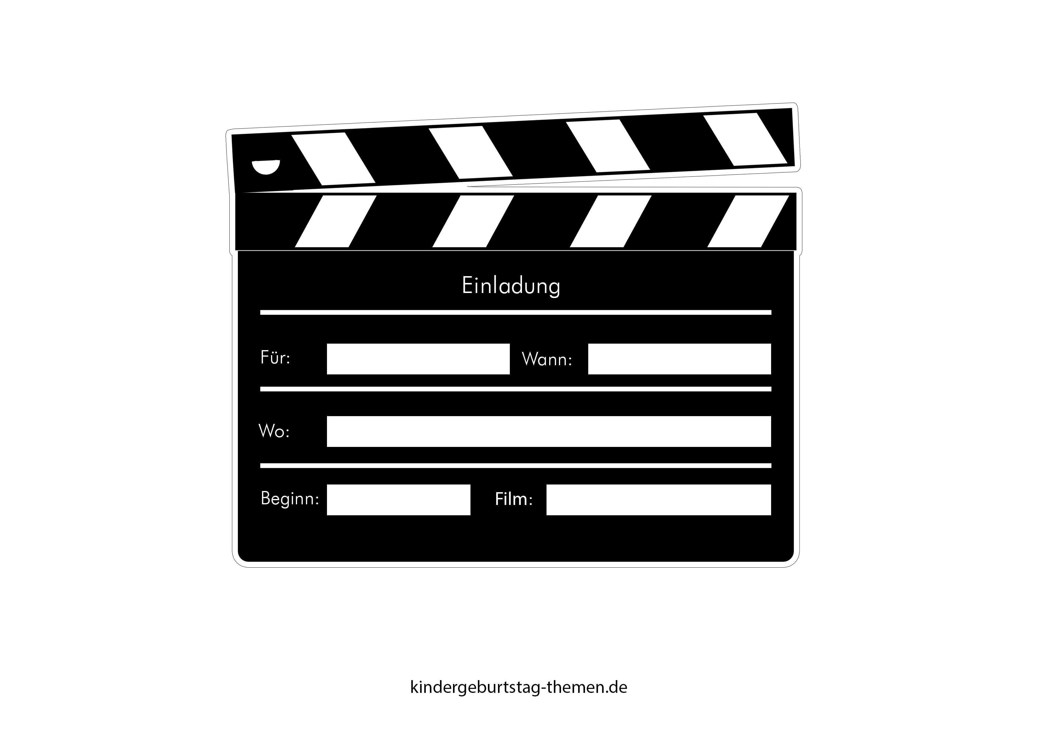 Kino Einladung Druckvorlage Fur Popcorn Karte Und Filmklappe Einladung Kindergeburtstag Einladungen Einladungskarten Kindergeburtstag