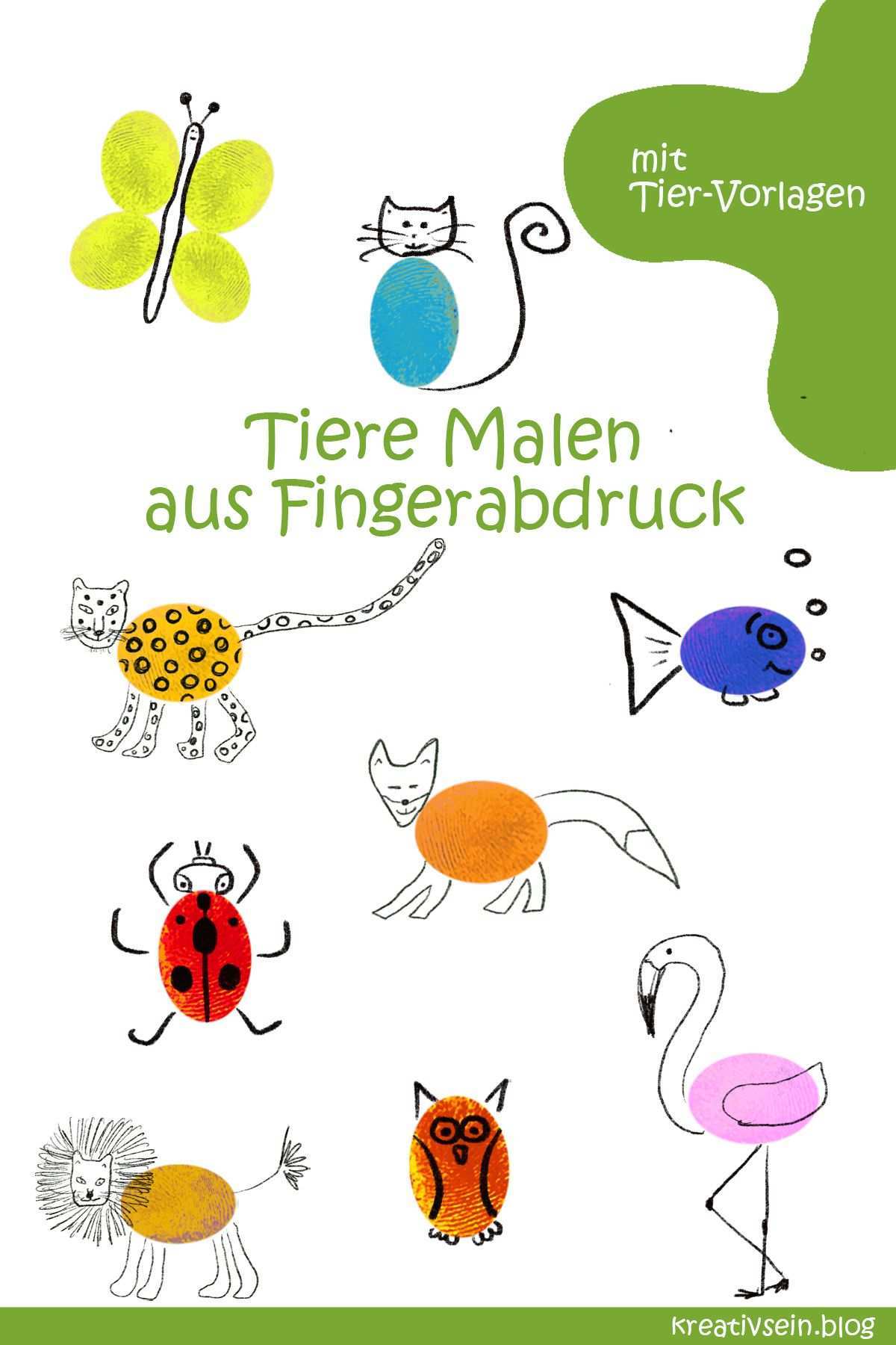 Fingerabdruck Tiere Malen Mit Kindern Kreativsein Blog Fingerabdruck Tiere Tiere Malen Malen Mit Kindern