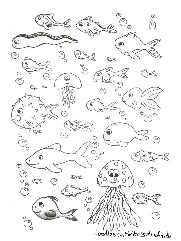 Doodles Zeichnen Viele Vorlagen Fur Deine Inspiration Und Kreativitat Fische Zeichnen Tiervorlagen Gekritzel