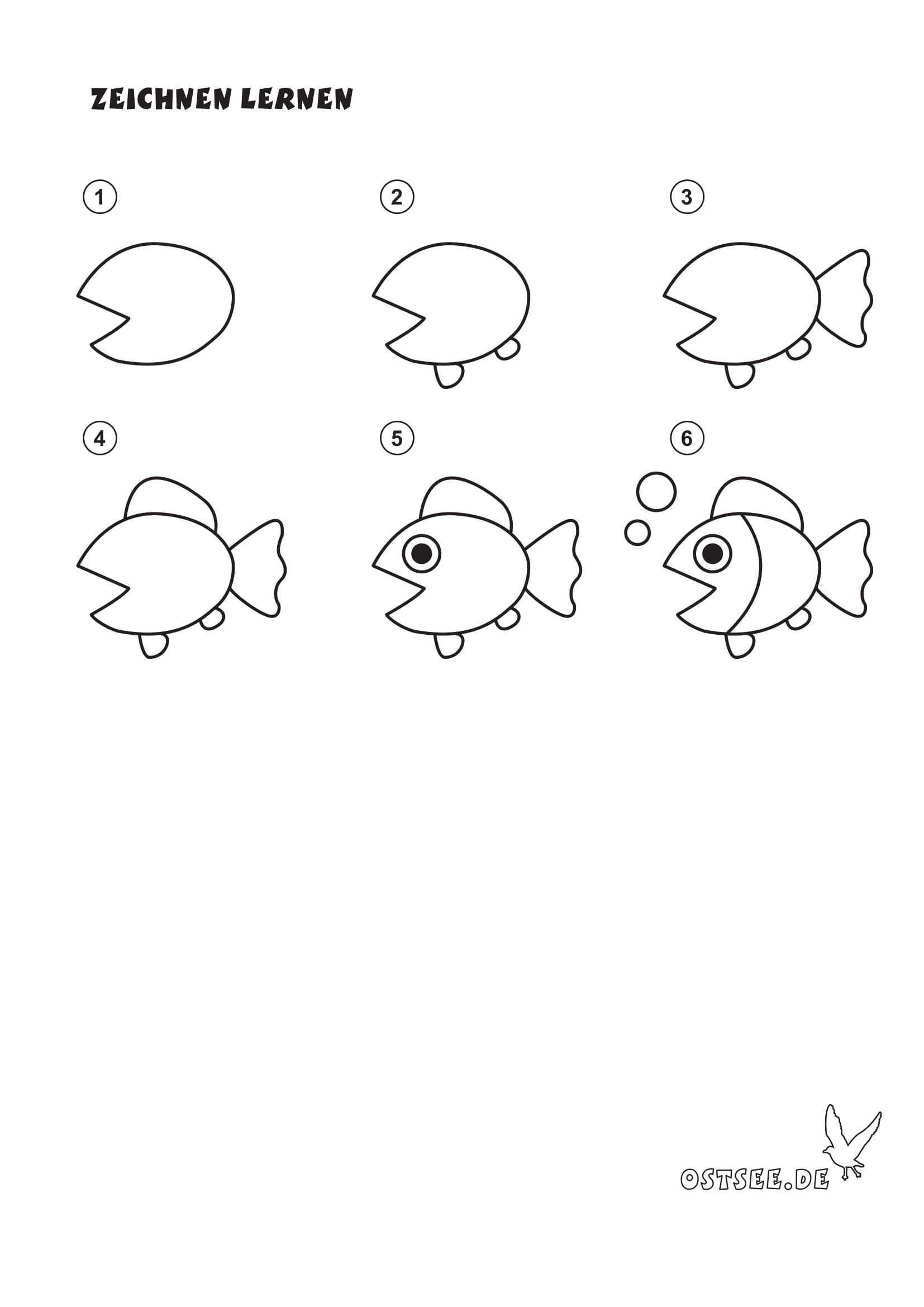 Nachzeichnen Fisch Fische Zeichnen Motive Zum Zeichnen Fisch Malen
