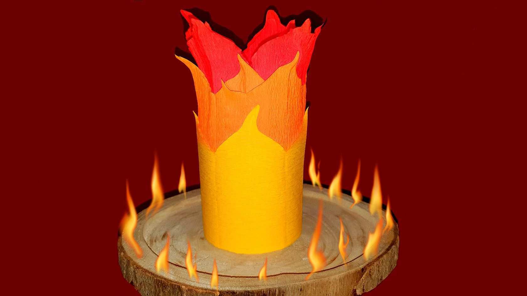 Diy Windicht Mit Flammen Aus Krepppapier In 2020 Krepppapier Kerzen Basteln Windlichter Selber Machen