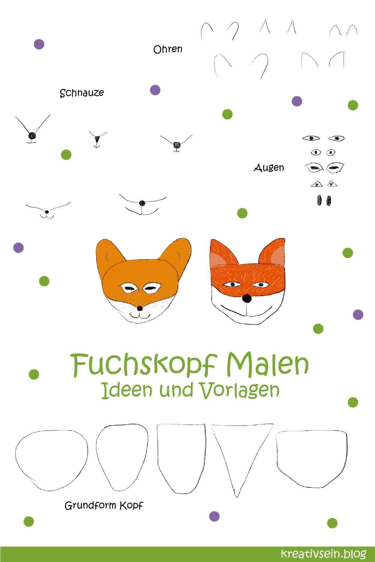 Fuchs Malen Mit Vorlage Geht Es Ganz Einfach Kreativsein Blog Fuchs Fuchs Zeichnen Malen