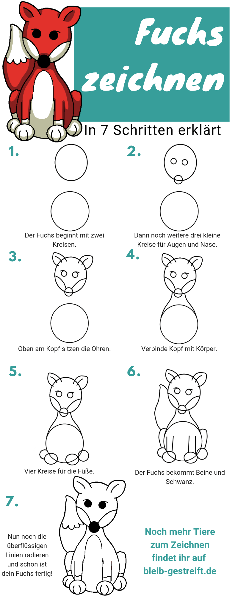 Fuchs Zeichnen Lernen Eine Einfache Anleitung In 7 Schritten Fuchs Zeichnen Zeichnen Lernen Eulen Zeichnen
