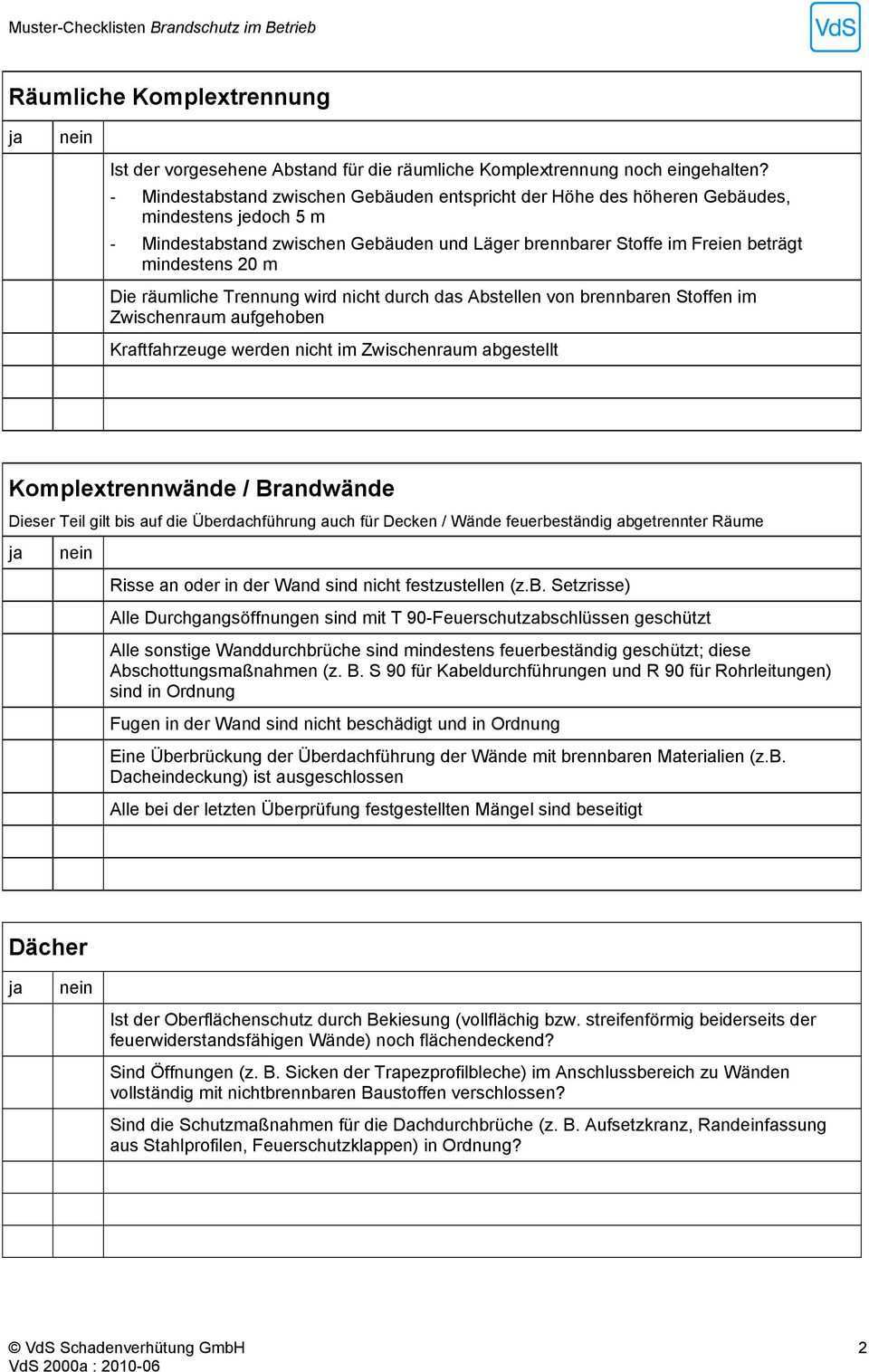Muster Checklisten Brandschutz Im Betrieb Pdf Kostenfreier Download