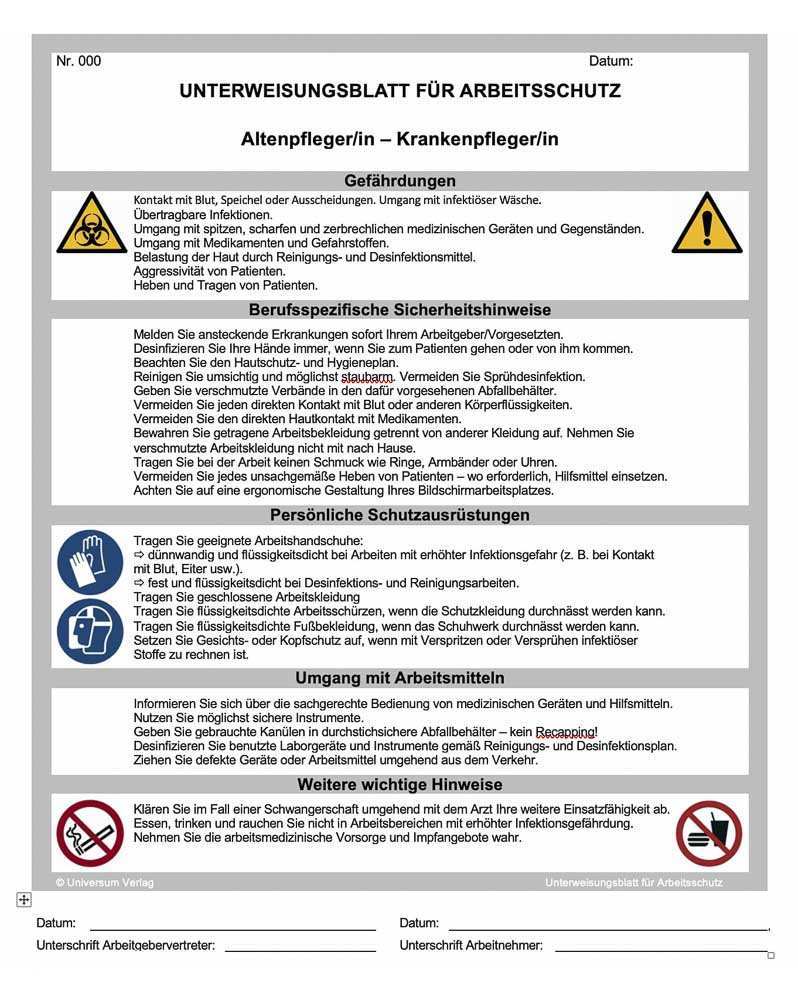 Vorlagen Formulare Arbeitsschutz Center Universum Verlag