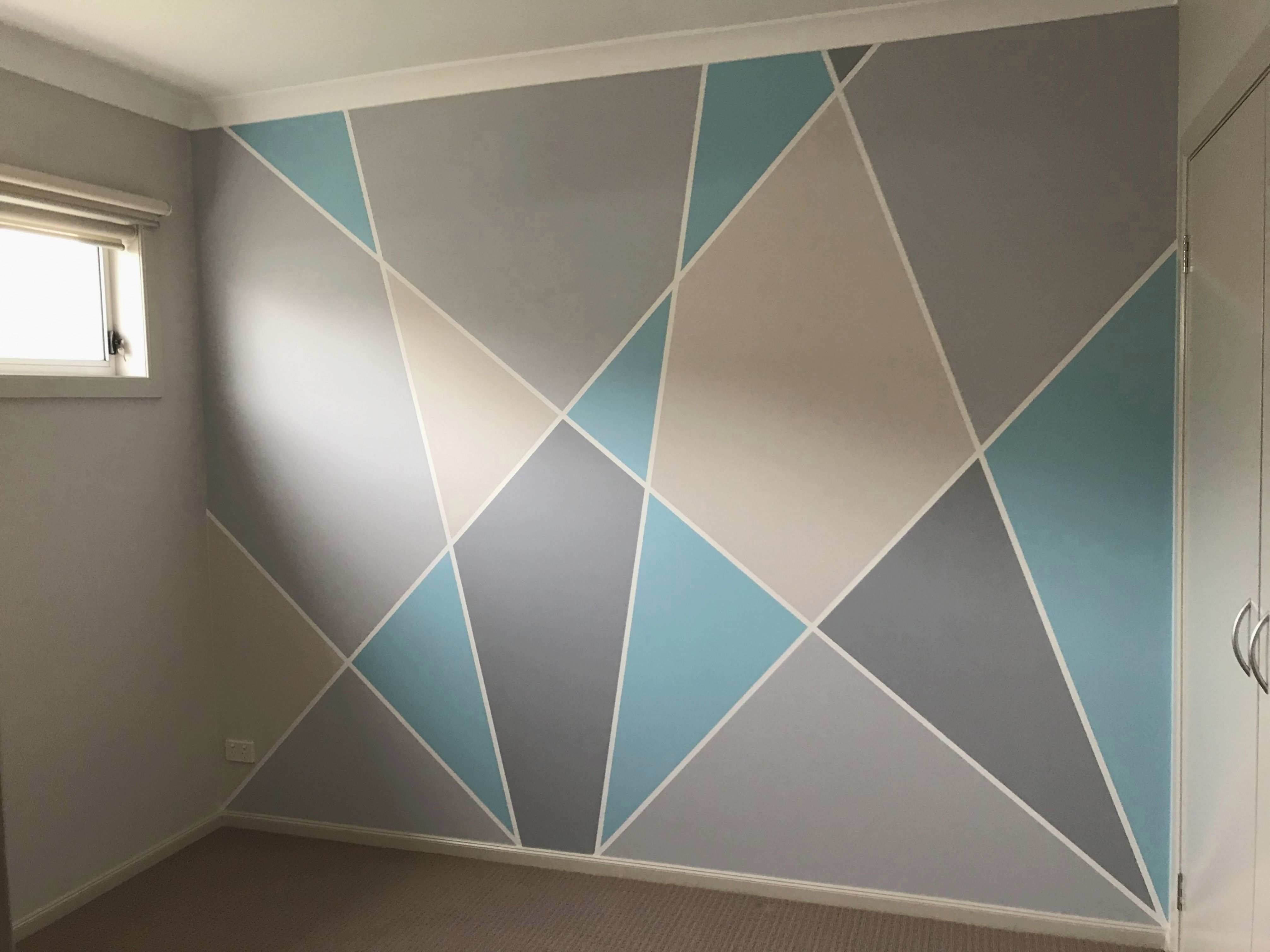 Geometrische Wand Muster Und Farben Fur Ein Tween Madchen 2020 Yatak Odasi Duvar Boyalari Yatak Odasi Duvar Tasarimlari Duvar Renkleri