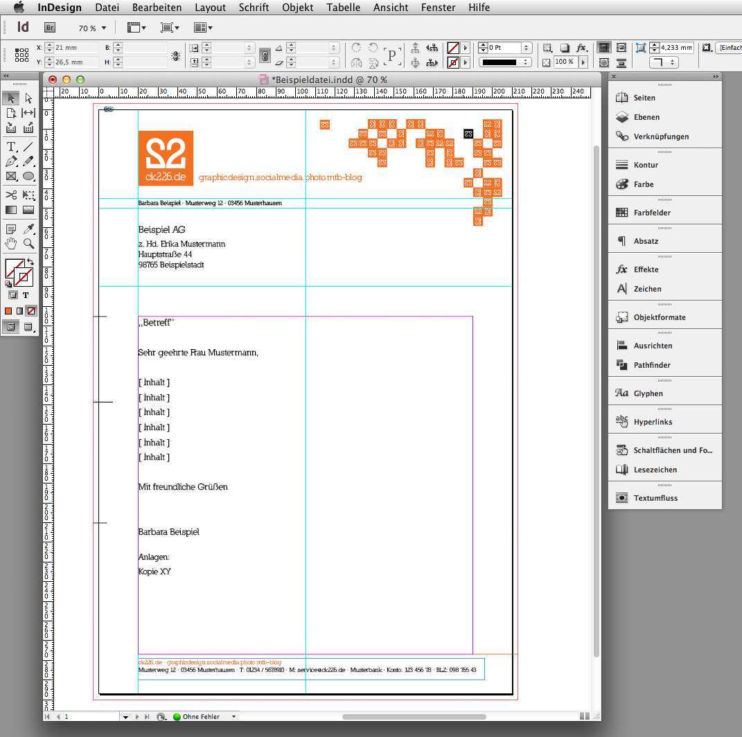 Geschaeftsbrief Vorlage Indesign