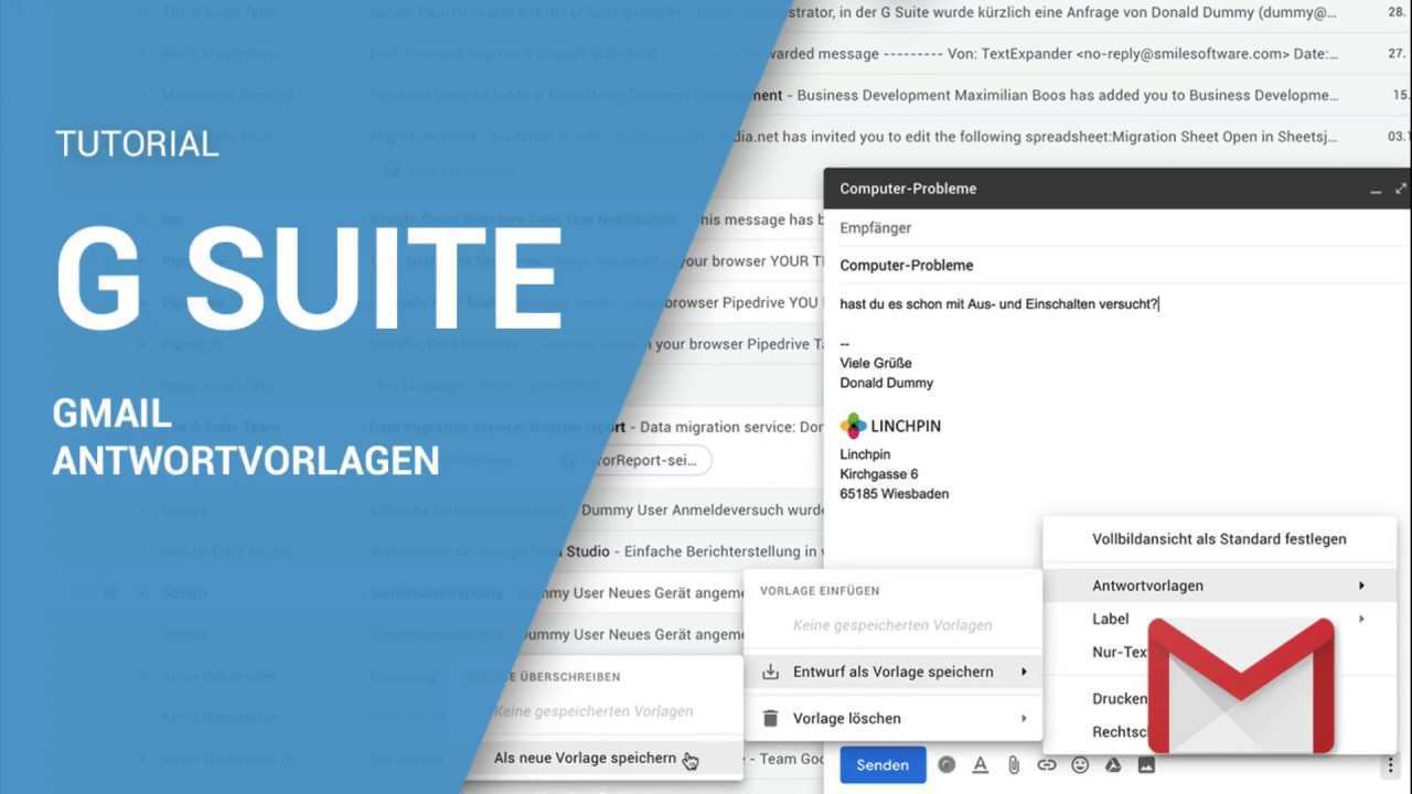 Google G Suite Tutorial Antwortvorlagen In Gmail Erstellen Youtube