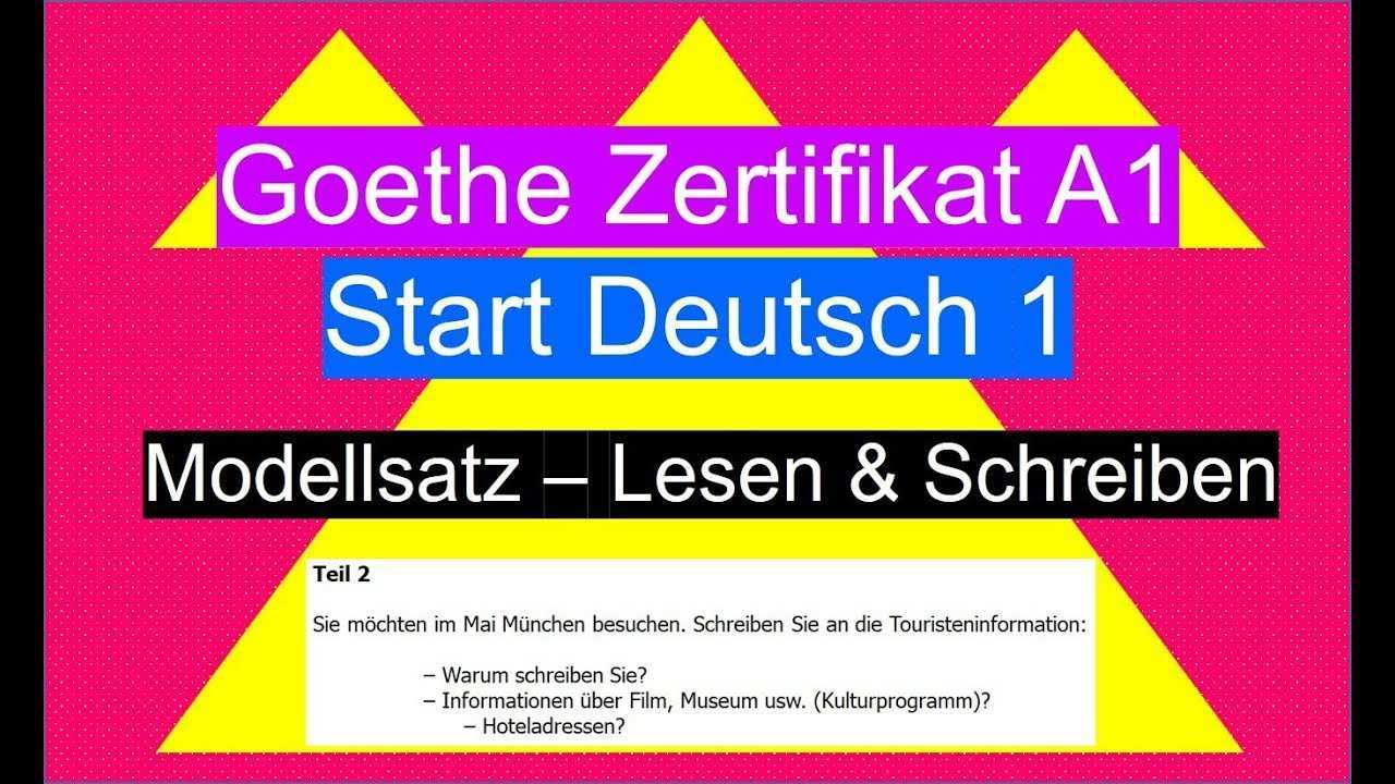 Goethe Zertifikat A1 Lesen Schreiben German Reading Writing Exam A1 Youtube