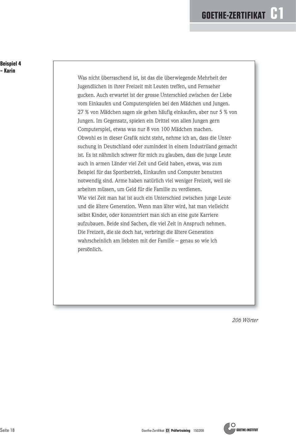 Goethe Zertifikat C1 Trainingsmaterial Fur Prufende Schriftlich Mundlich B1 B2 C1 C2 Pdf Free Download