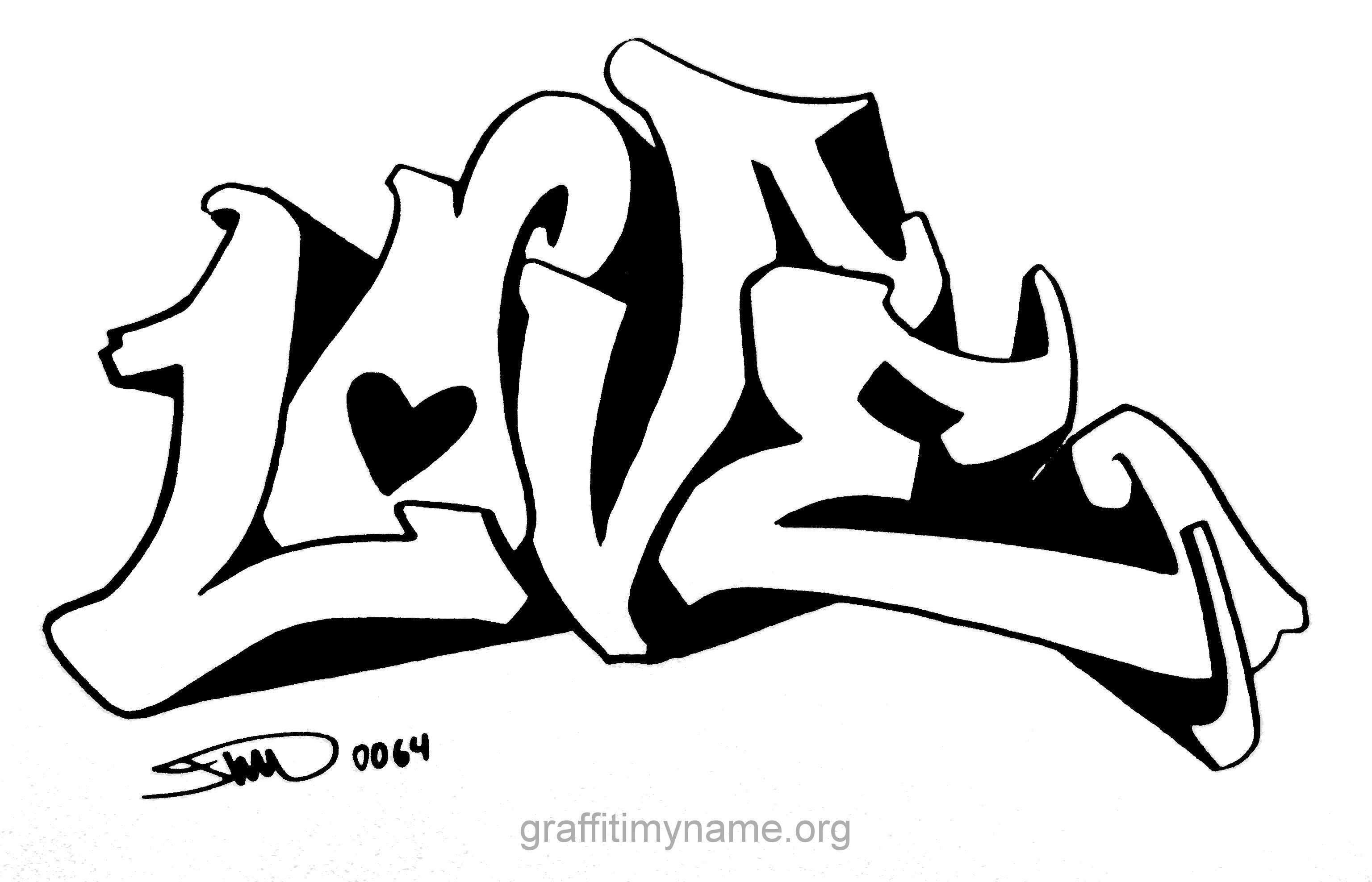 Frisch Malvorlagen I Love You Graffiti Graffiti Schriftart Malvorlagen