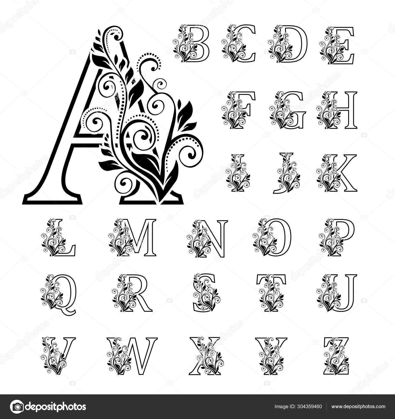 Download Elegant Alphabet With Bouquet Initial Letters With B In 2020 Buchstaben Zeichnen Blumen Buchstaben Handgezeichnete Blumen