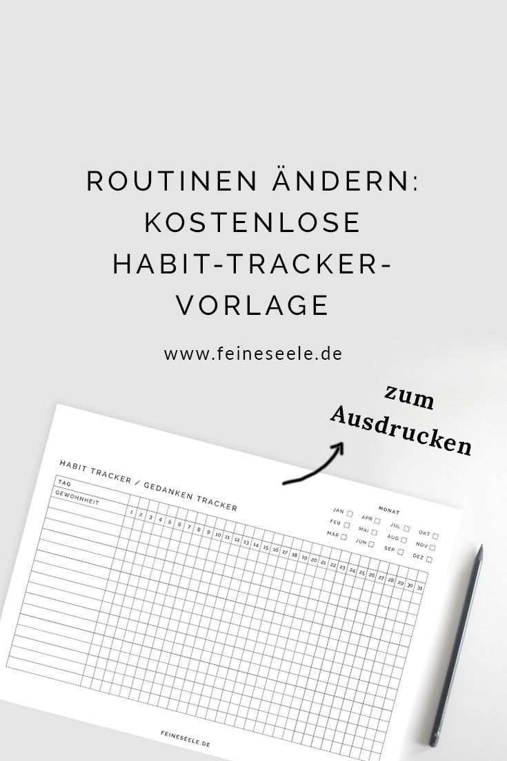Routinen Andern Habit Tracker Vorlage Fur Positive Gedanken Business Inspiration Quotes Education Quotes Habit Tracker Printable