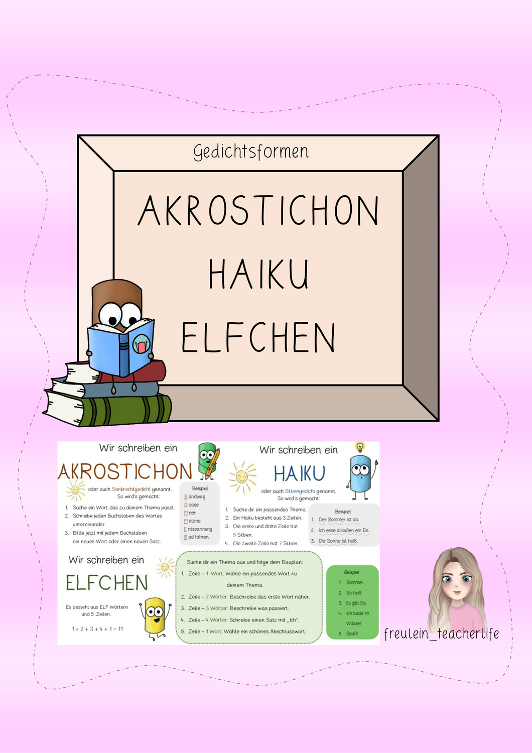 Gedichtsformen Akrostichon Haiku Elfchen Unterrichtsmaterial Im Fach Deutsch Akrostichon Elfchen Haiku
