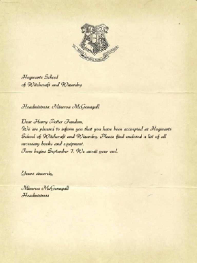 Harry Potter Vorlagen Lebenslauf Vorlagen Word Hogwarts Brief