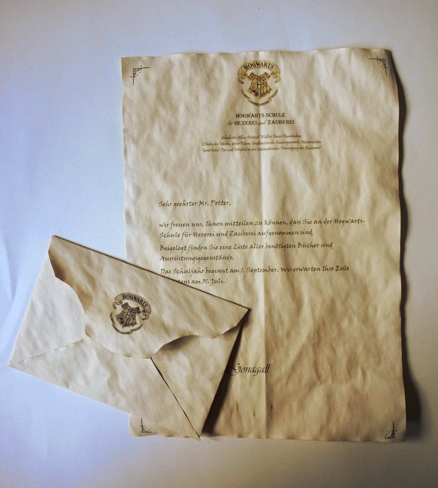 Mein Hogwarts Brief Diy Selber Machen Hogwarts Brief Harry Potter Geschenke