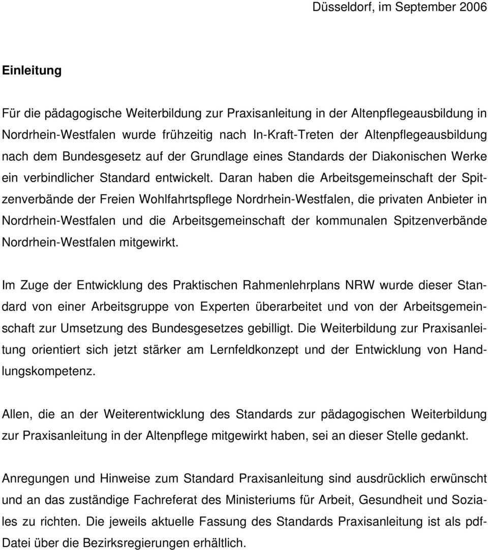 Standard Zur Berufspadagogischen Weiterbildung Zur Praxisanleitung In Der Altenpflege In Nordrhein Westfalen Pdf Kostenfreier Download