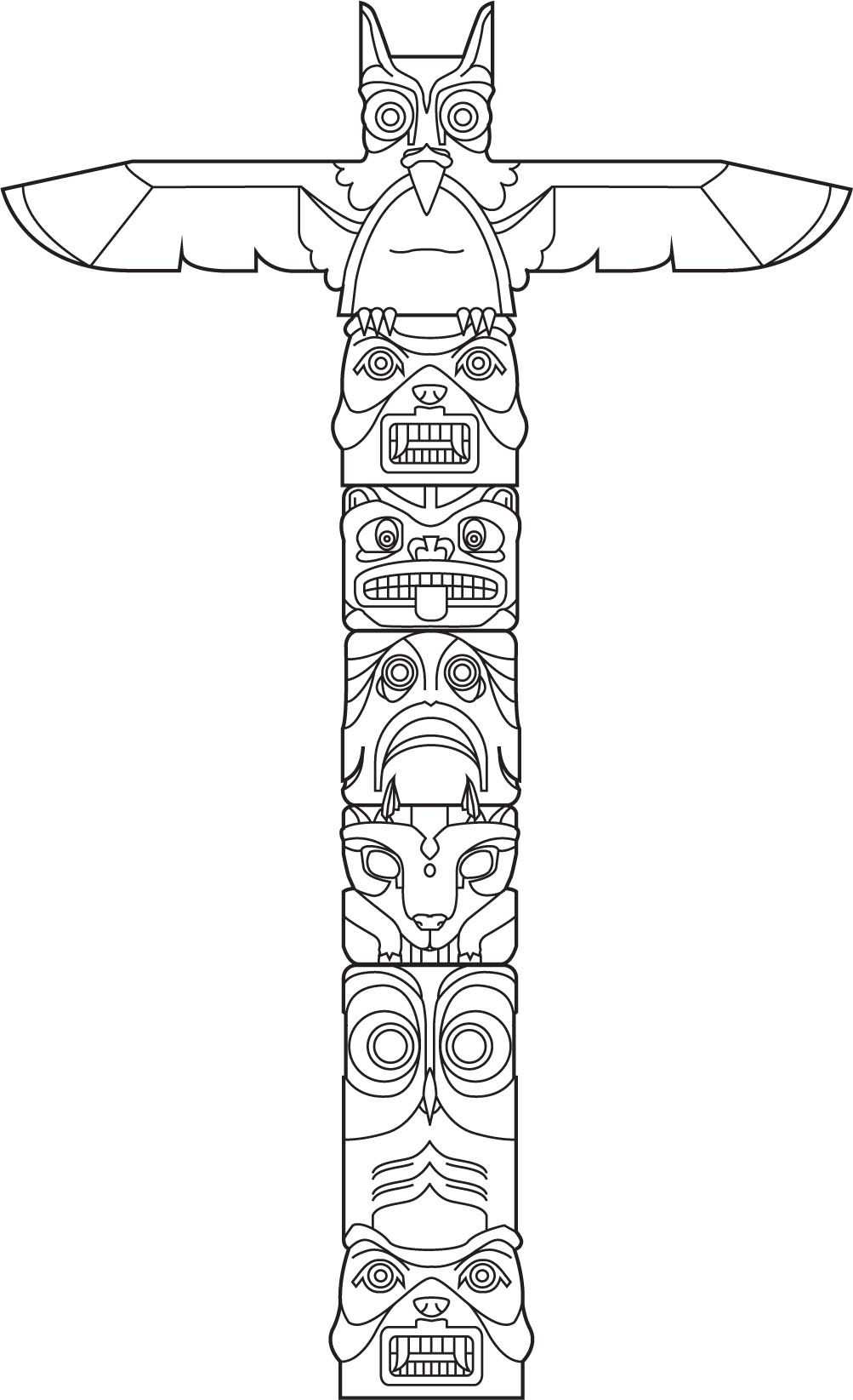 Totem Vector Art Totempfahl Marterpfahl Cowboy Und Indianer