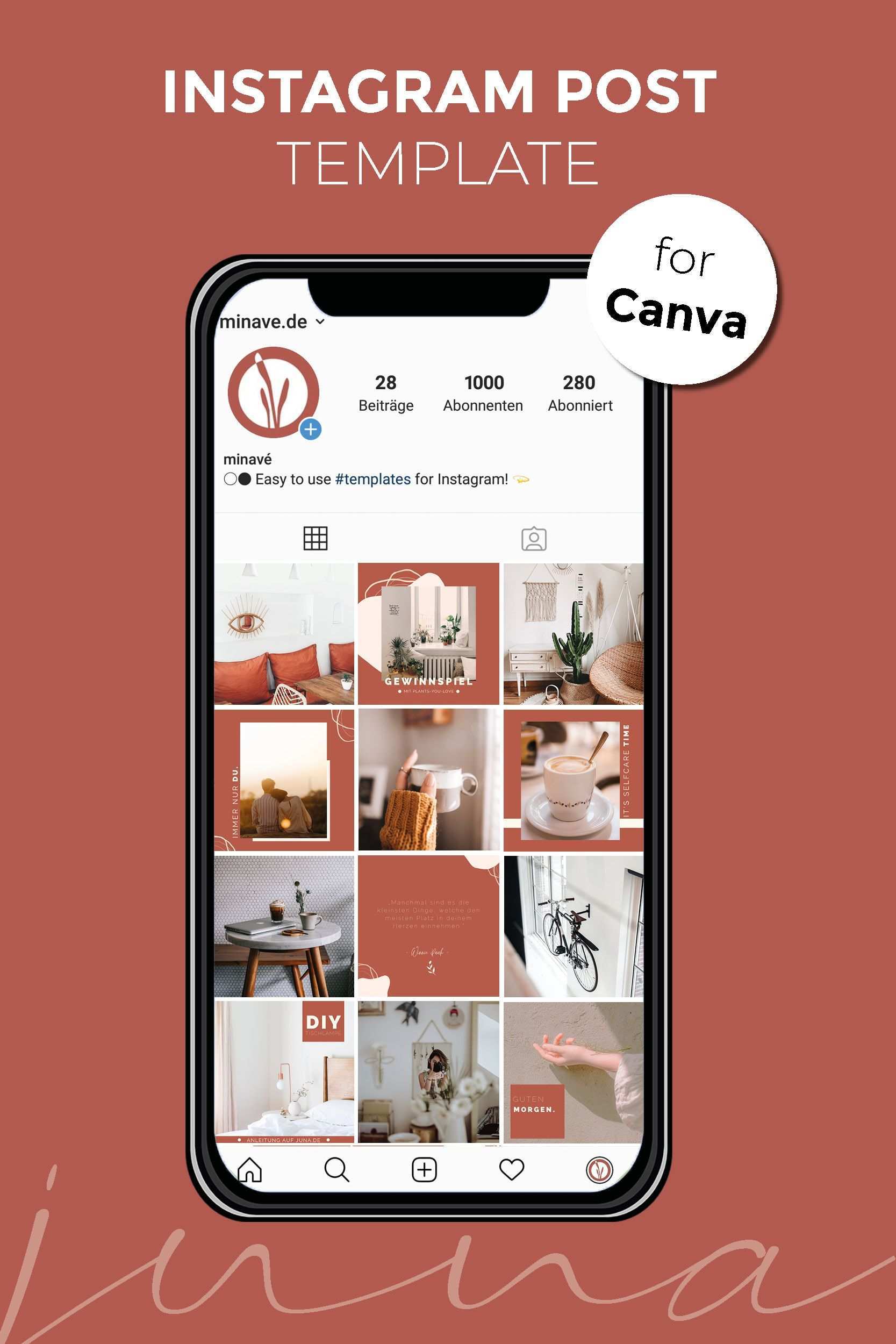 Instagram Post Template Juna Fur Canva Social Media Template Fur Instagram Postings Editable Canva Template In 2020 Instagram Post Template Post Templates Instagram Template