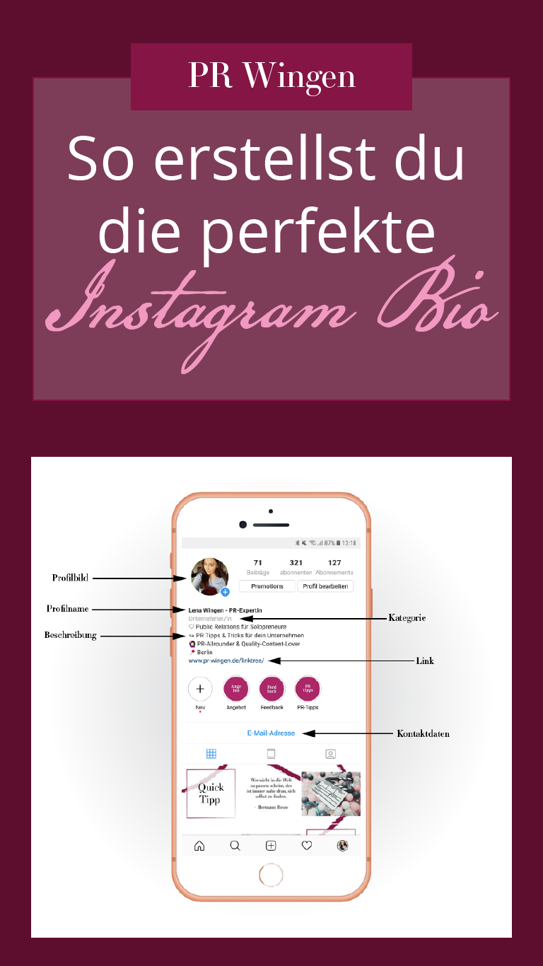 Die Perfekte Instagram Bio Erstellen Lena Wingen Instagram Bio Instagram Tipps Instagram Bio Ideen