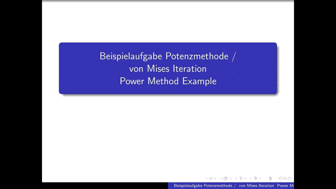 Von Mises Iteration Beispiel Potenzmethode Power Method Youtube