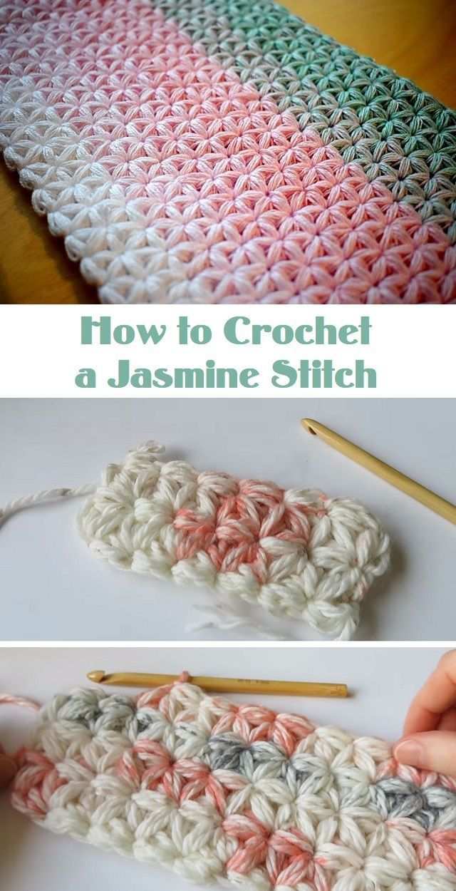 How To Crochet A Jasmine Stitch Knithat Decorhous In 2020 Crochet Basics Crochet Jasmine Stitches Crochet Blanket Patterns