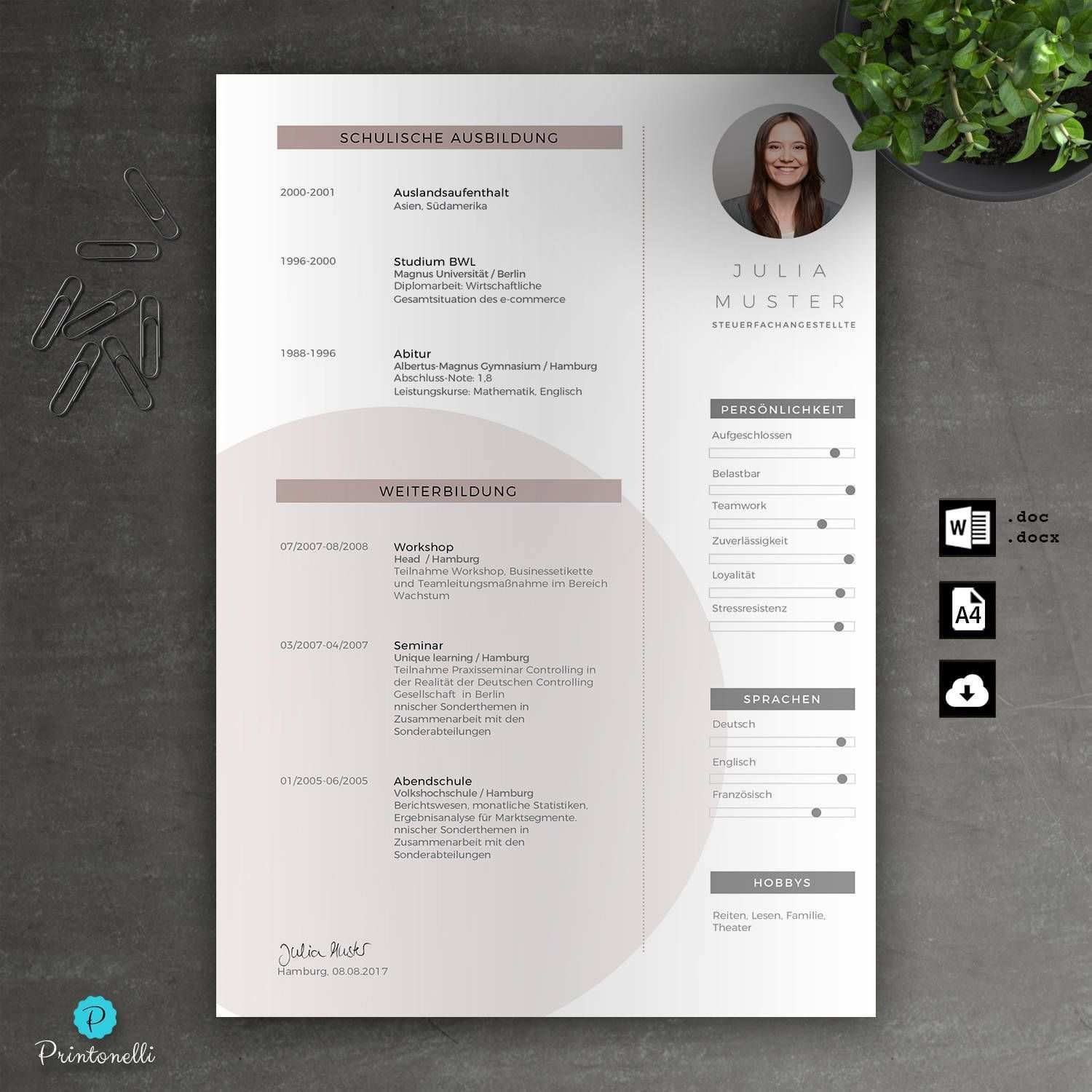 Application Template Word Cover Page Cv Cover Letter Letter Of Motivation Mac Pc No 7 3 Rose Din A4 Lettering Cover Pages Templates