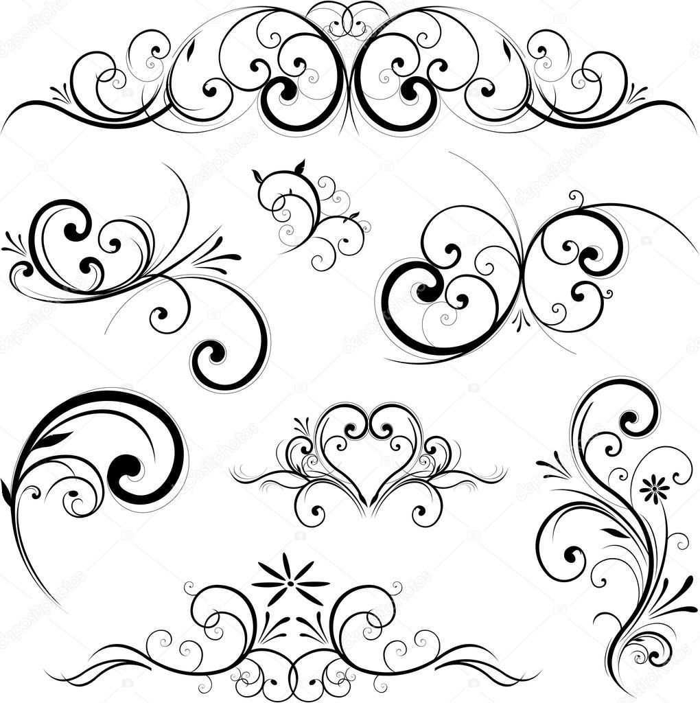 Vector Scroll Ornament Ornamente Vorlagen Muster Tattoos Zeichenvorlagen