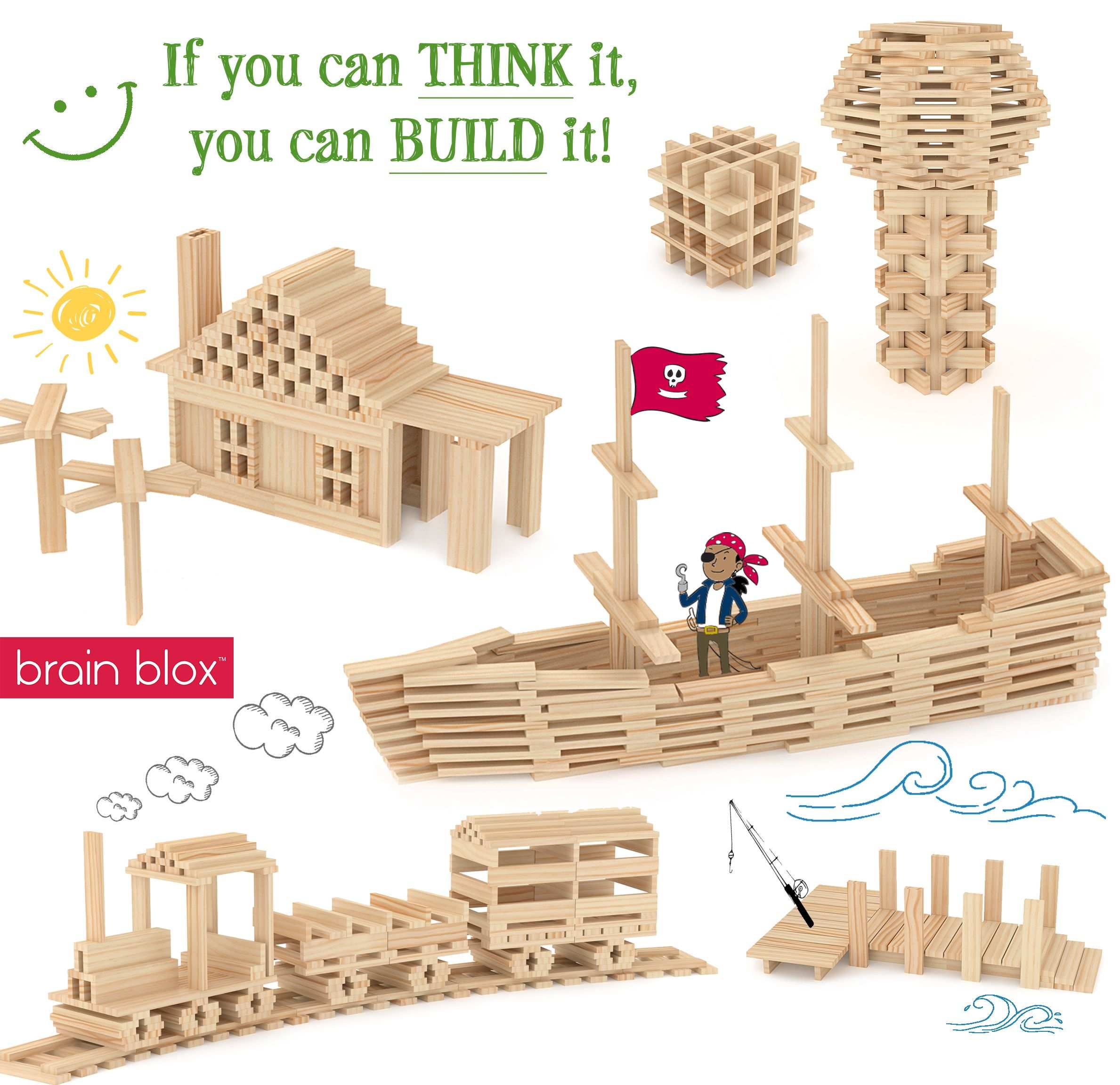 Screen Free Kids Challenge Https Www Amazon Com Building Planks Toy Dp B079zjffd5 Brain Blox Building Wooden Building Blocks Building For Kids Kids Blocks