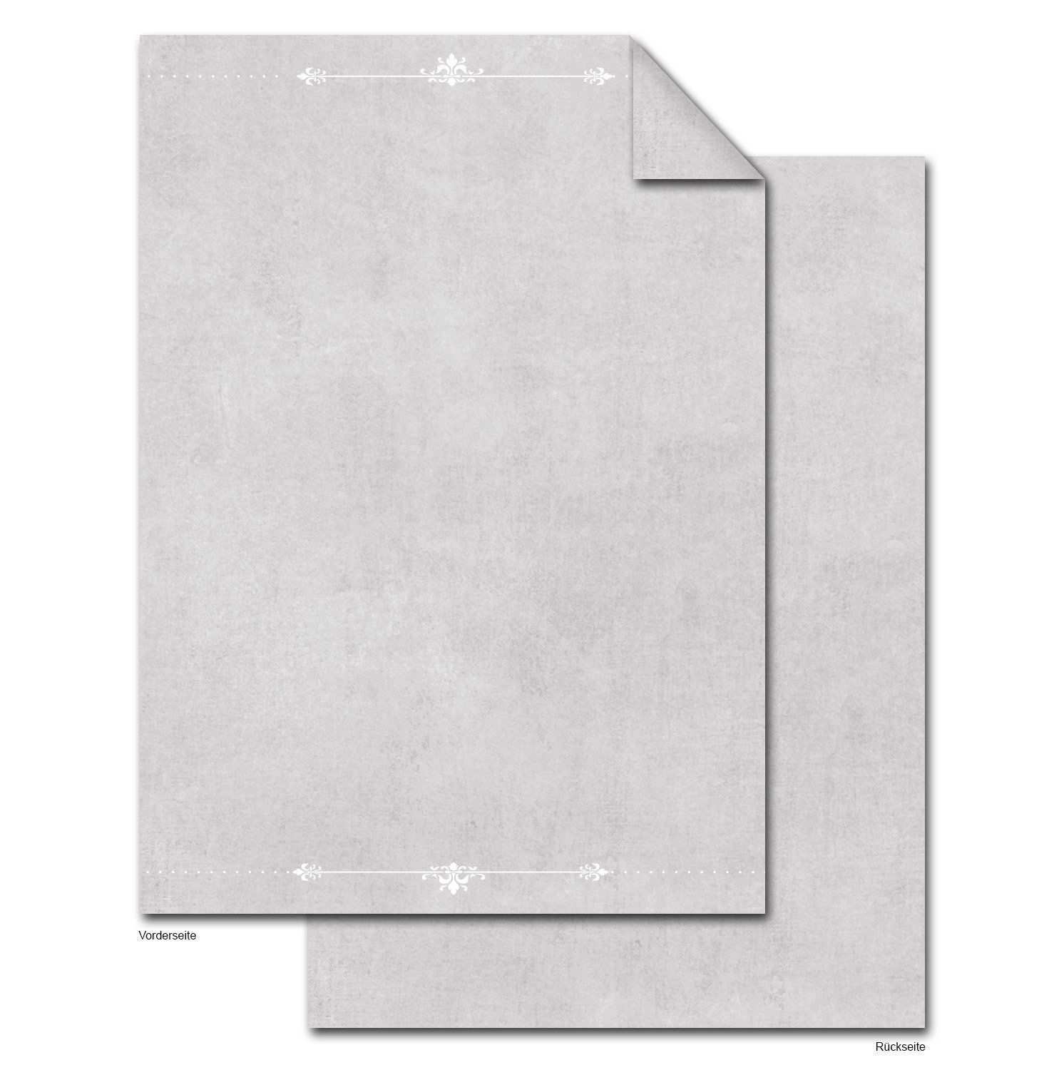 50 Blatt Din A4 Briefpapier Grau Weisse Ornamente 100g Beidseitig Bedruckt Als Drucker Motiv Bastel Dekor Schreib Kopie Briefpapier Druckerpapier Altes Papier